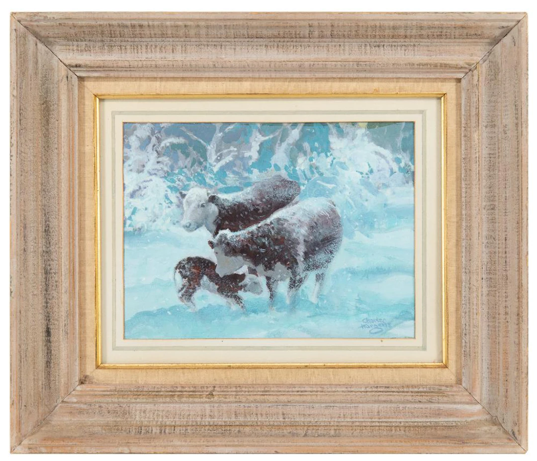 CHARLES HARGENS "LATE SPRING SNOW" OIL ON BOARD