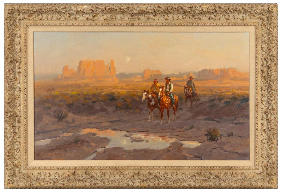 ROSS STEFAN "ARRIVING AT WATER" OIL ON CANVAS