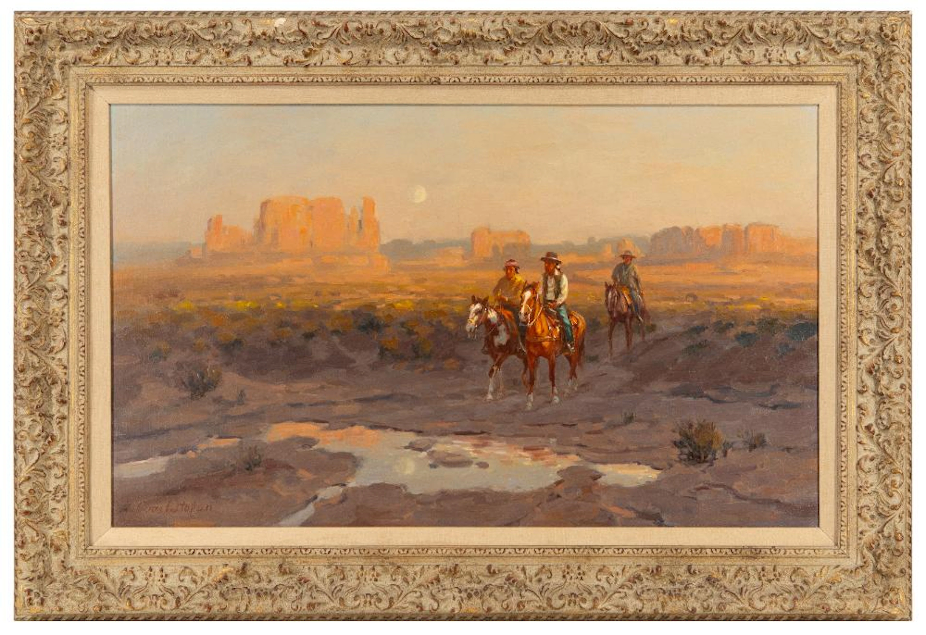 ROSS STEFAN "ARRIVING AT WATER" OIL ON CANVAS