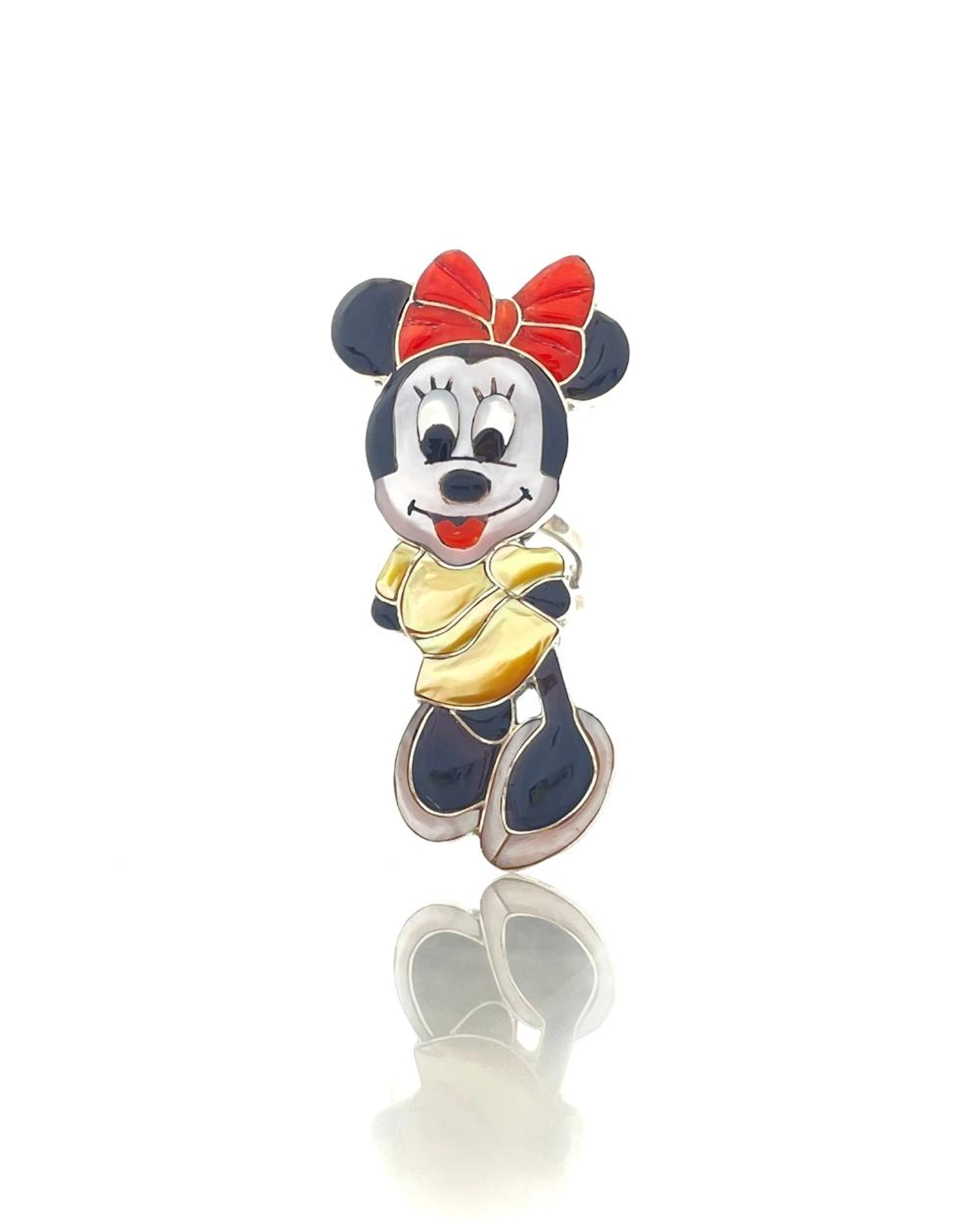 DON DEWA ZUNI STERLING SILVER INLAY MINNIE MOUSE RING