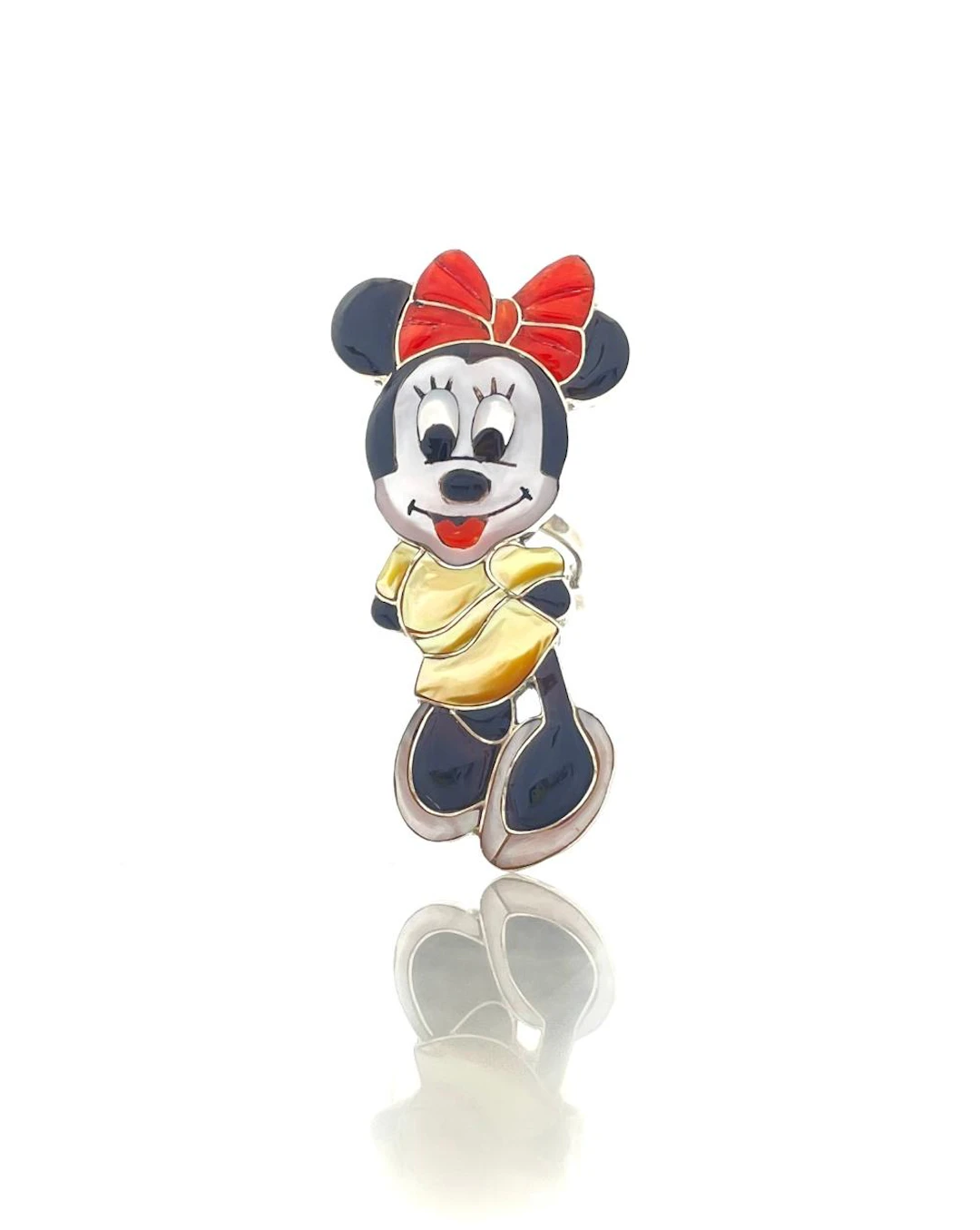 DON DEWA ZUNI STERLING SILVER INLAY MINNIE MOUSE RING