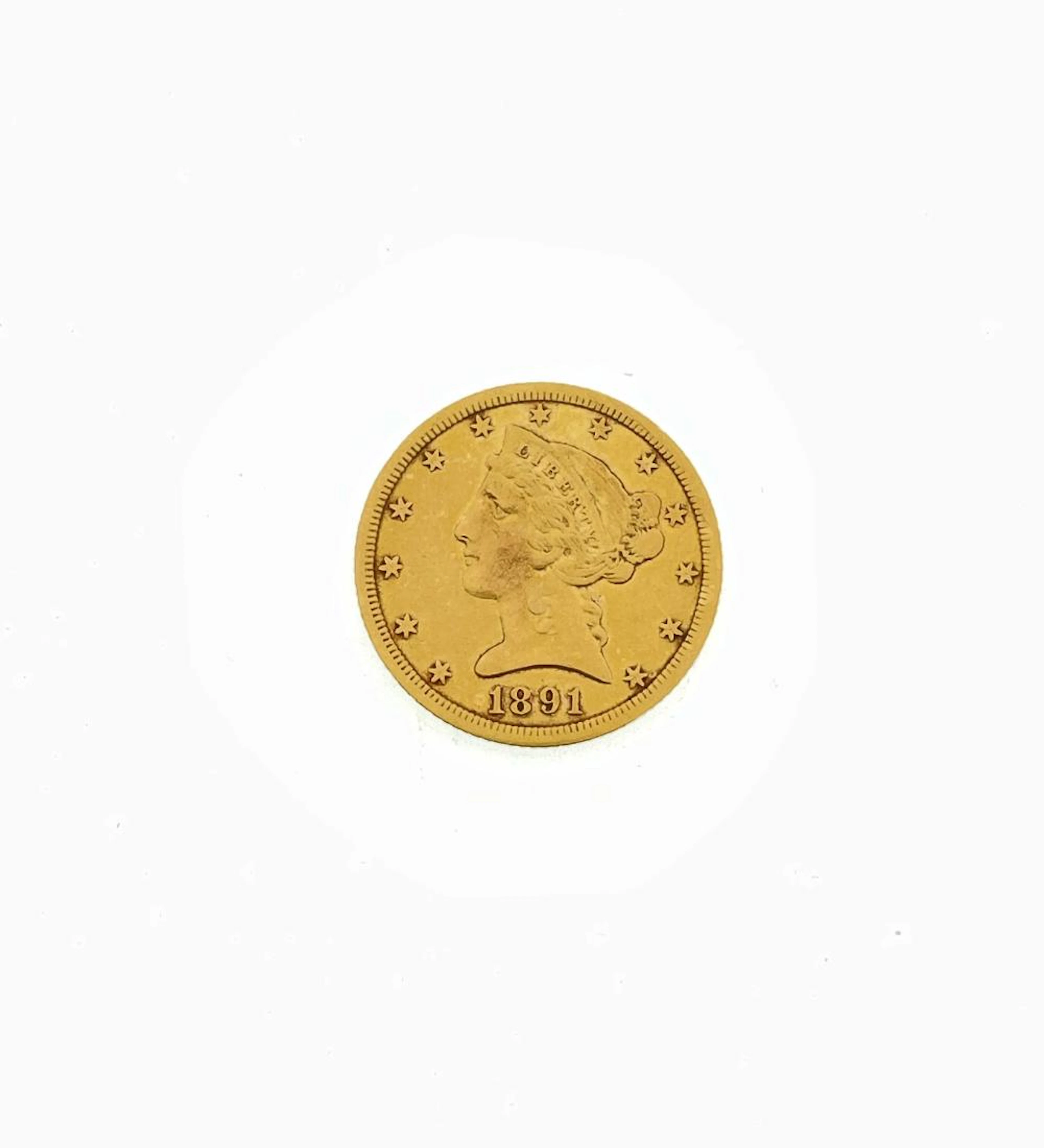 1891-CC LIBERTY HEAD GOLD HALF EAGLE