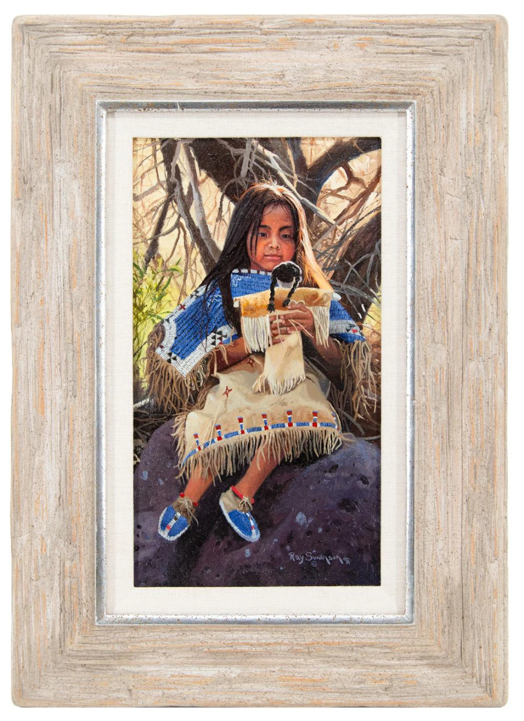 RAY SWANSON "QUIET MOMENTS BY THE STREAM" OIL ON CANVAS