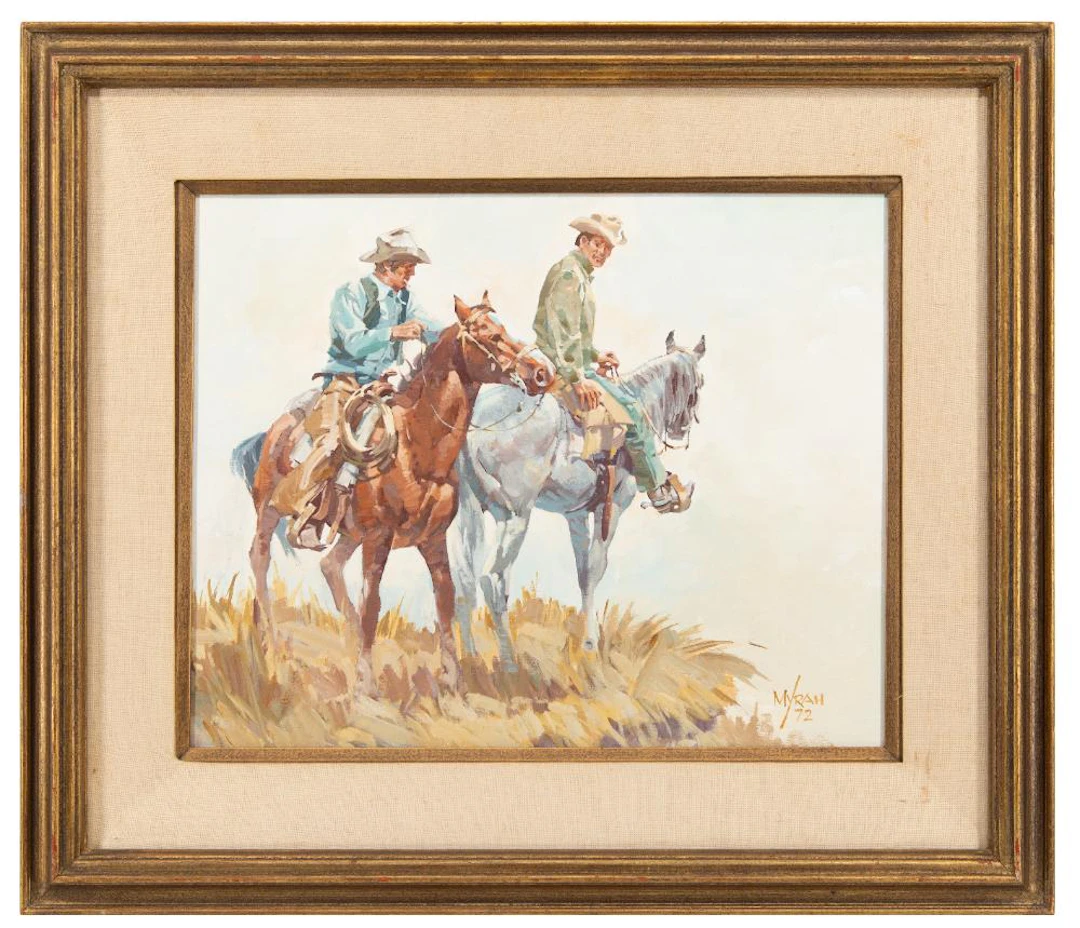 NEWMAN MYRAH "ON THE TRAIL" OIL ON CANVAS