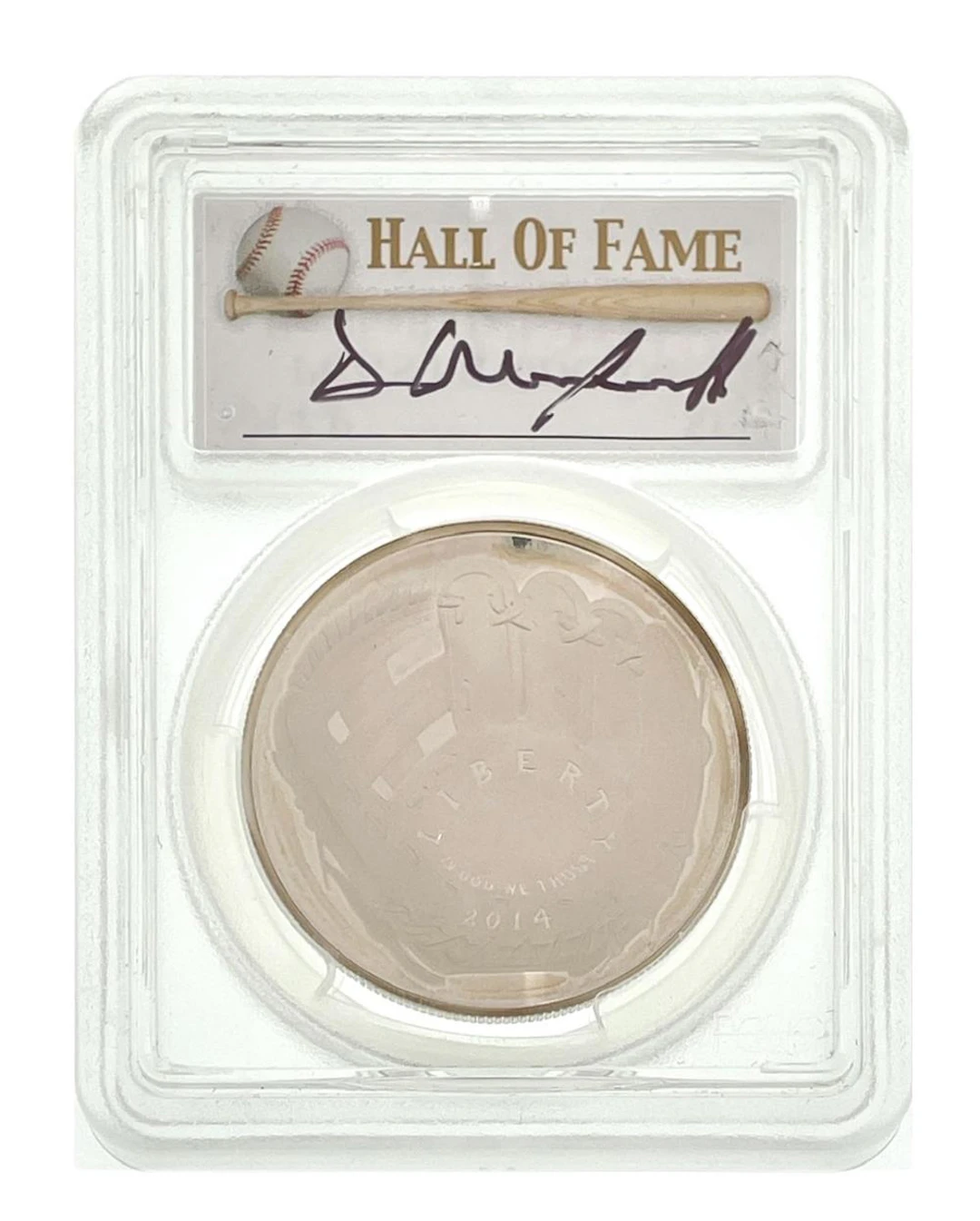 2014-P BASEBALL HALL OF FAME 'DAVE WINFIELD' AUTOGRAPHED SILVER DOLLAR