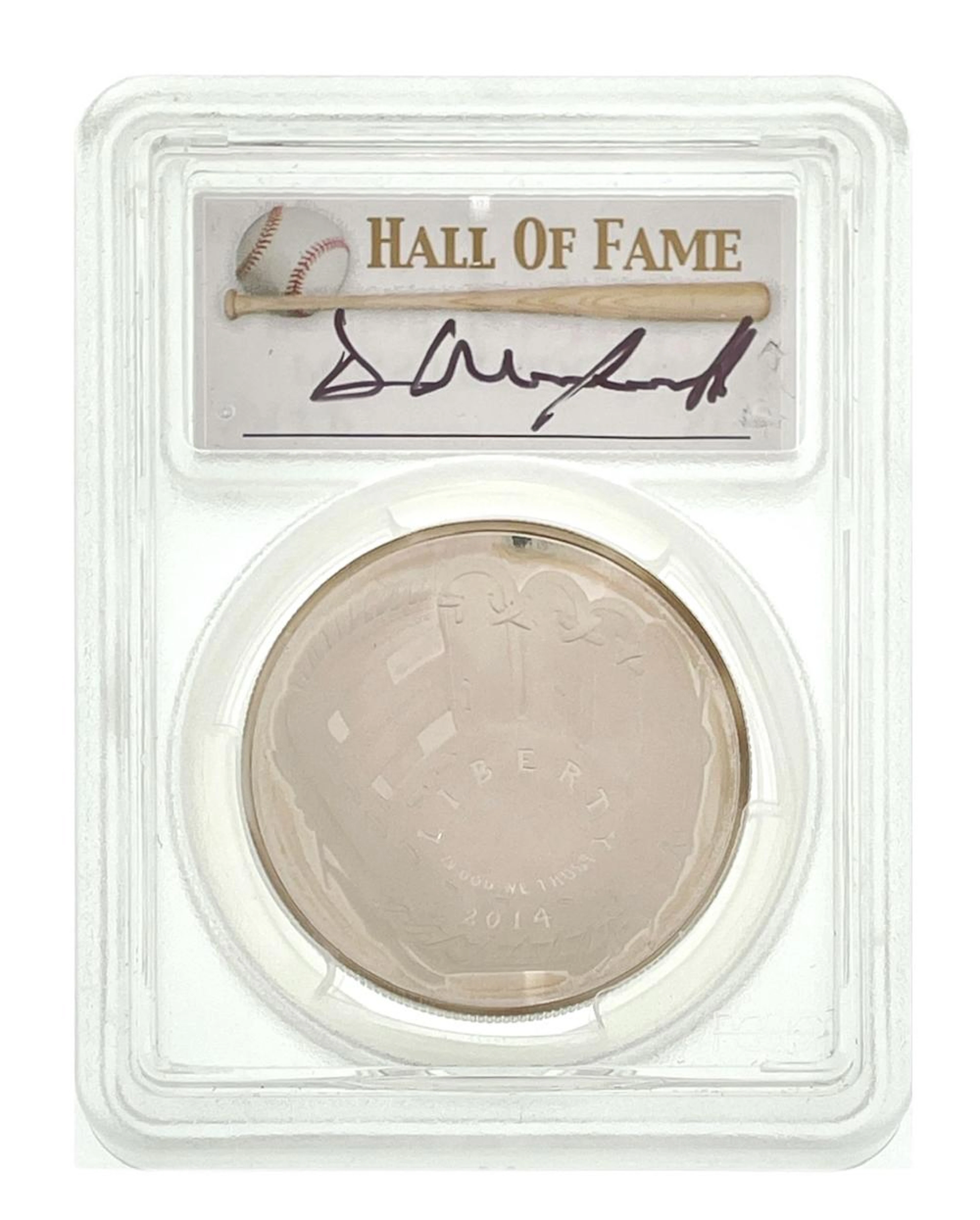 2014-P BASEBALL HALL OF FAME 'DAVE WINFIELD' AUTOGRAPHED SILVER DOLLAR
