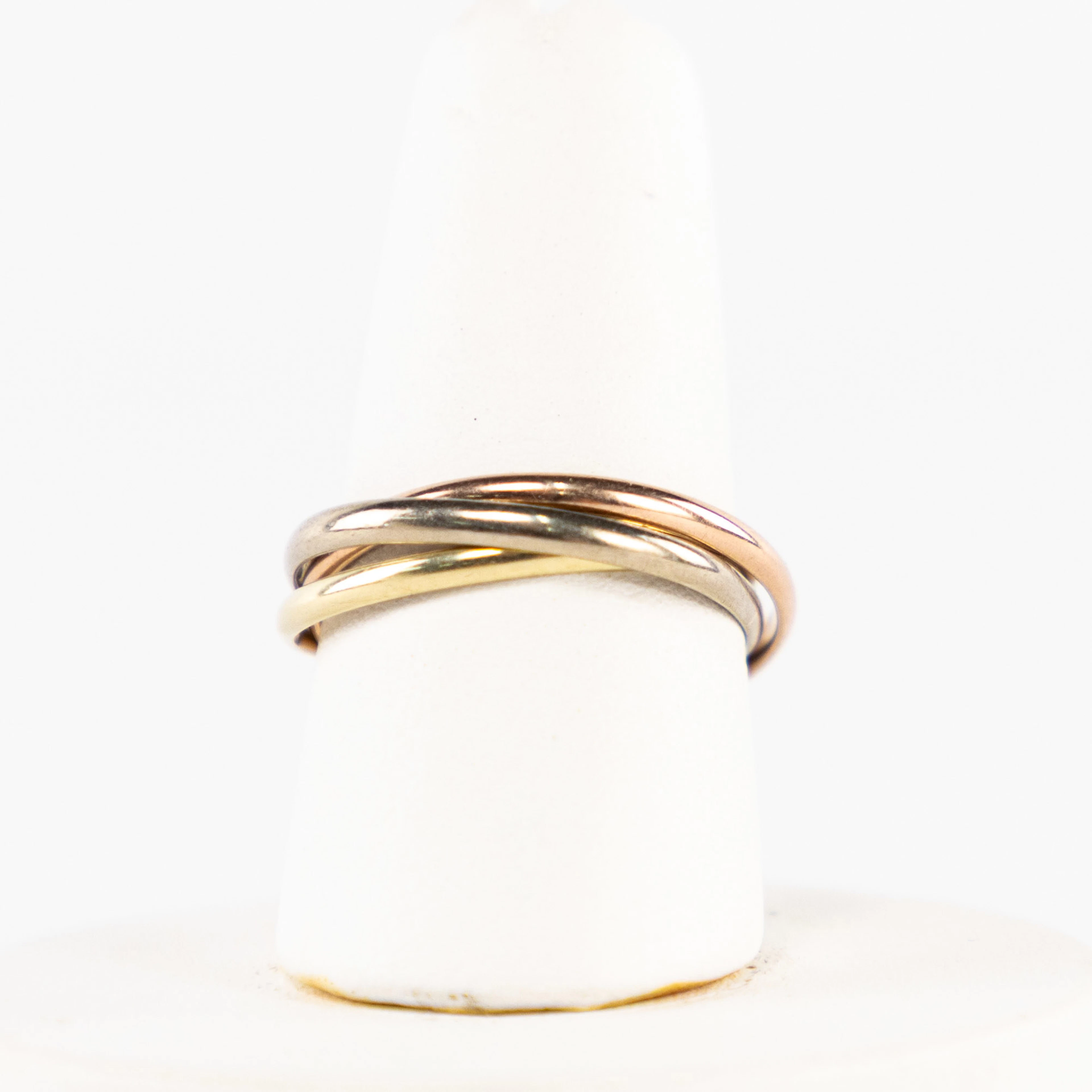 Ring, s.k. "Trinity", 14k guld, storlek 18,25, vikt 3,5 gram