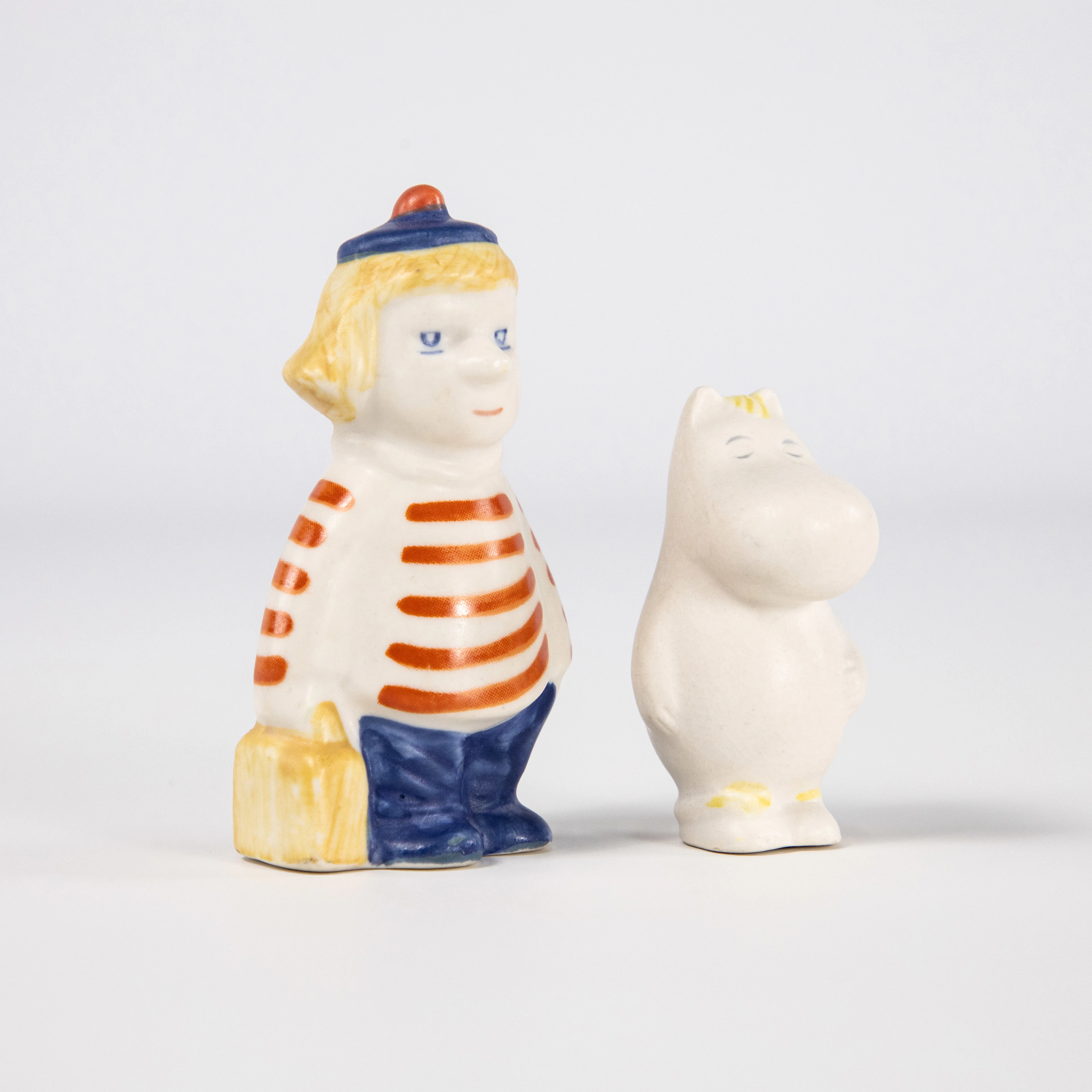 Tuulikki Pietilä, figuriner, 2 st, "Mumin", Arabia, höjd 7 cm