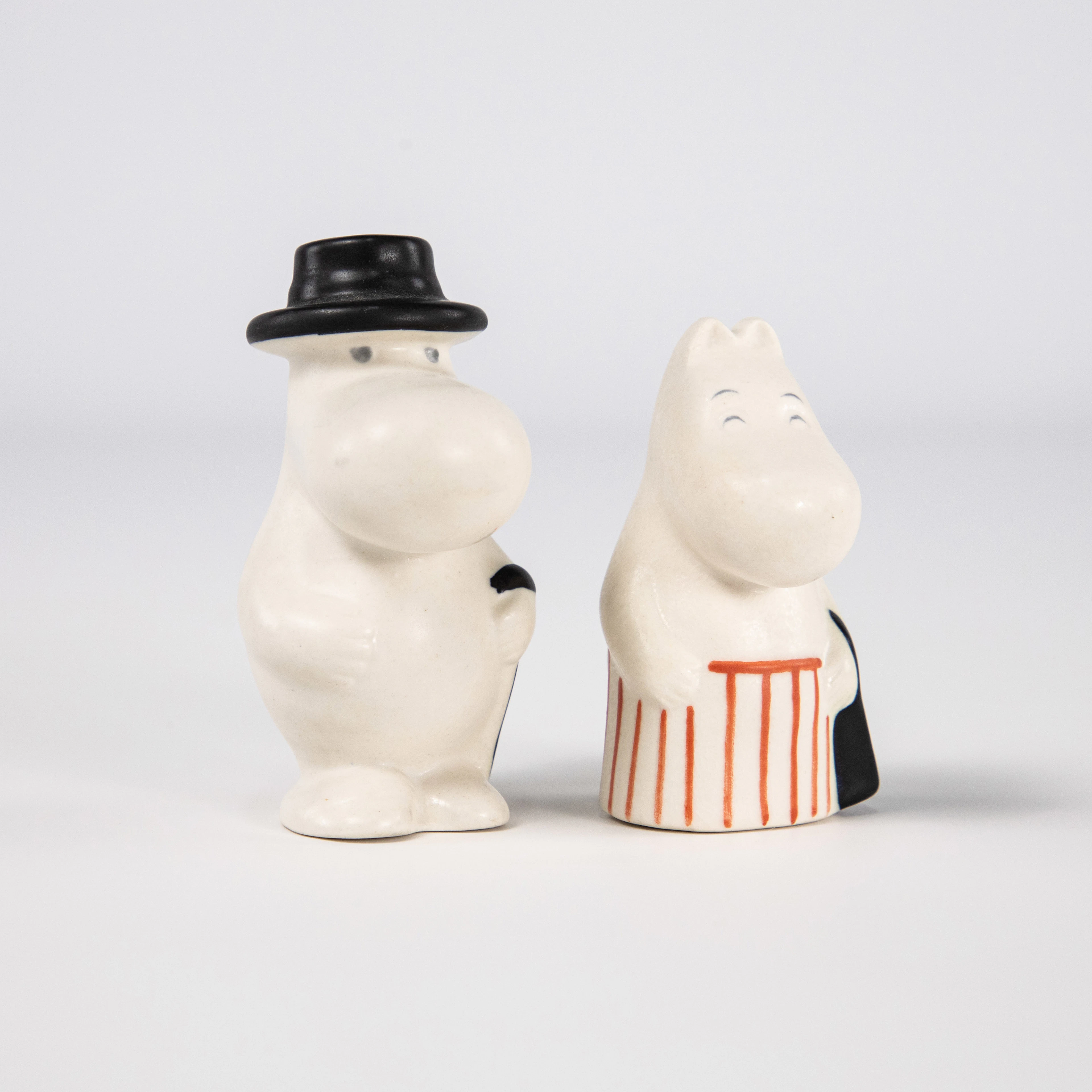 Tuulikki Pietilä, figuriner, 2 st, "Mumin", Arabia, höjd 7 cm