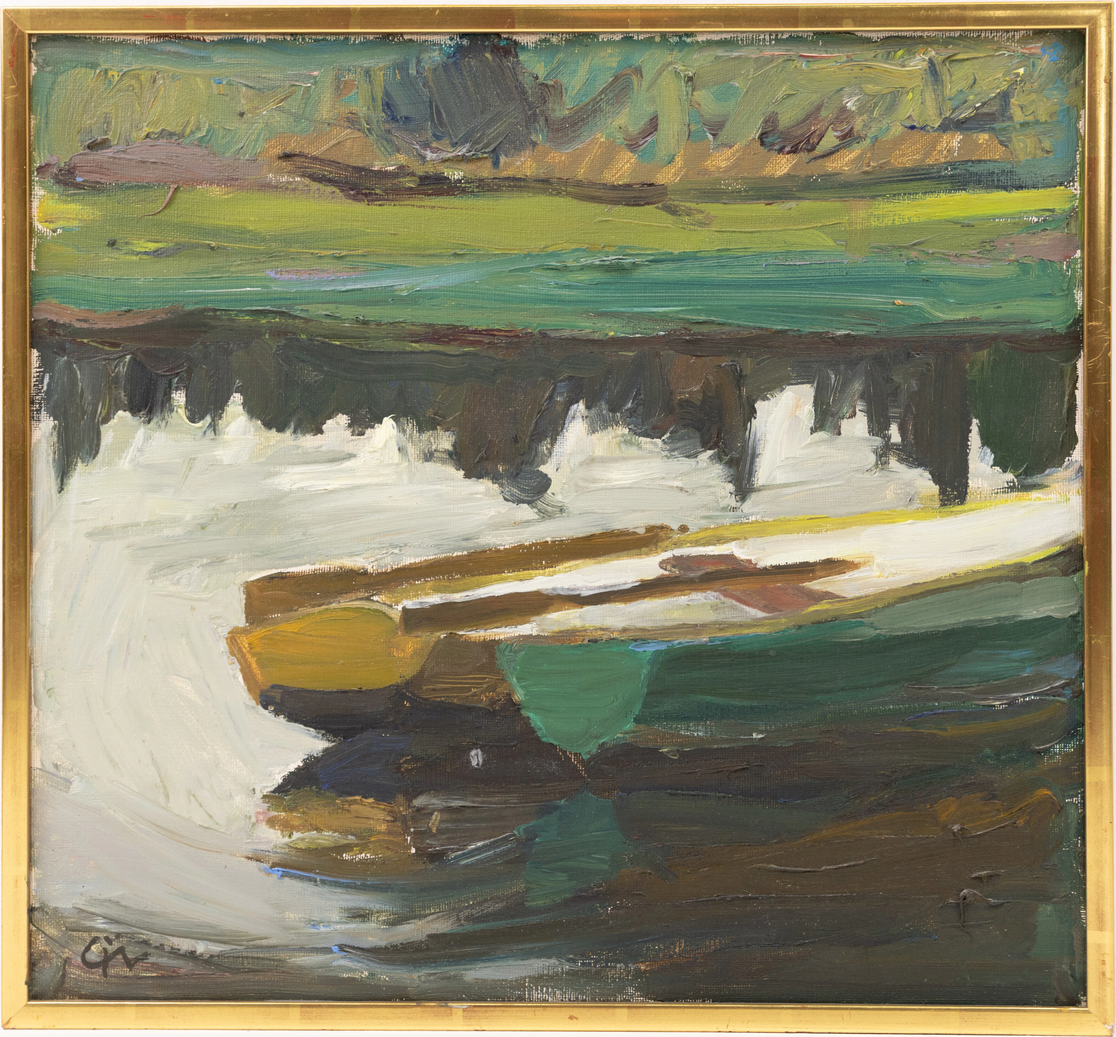 Calle Johansson, olja på duk, signerad, 53x48 cm