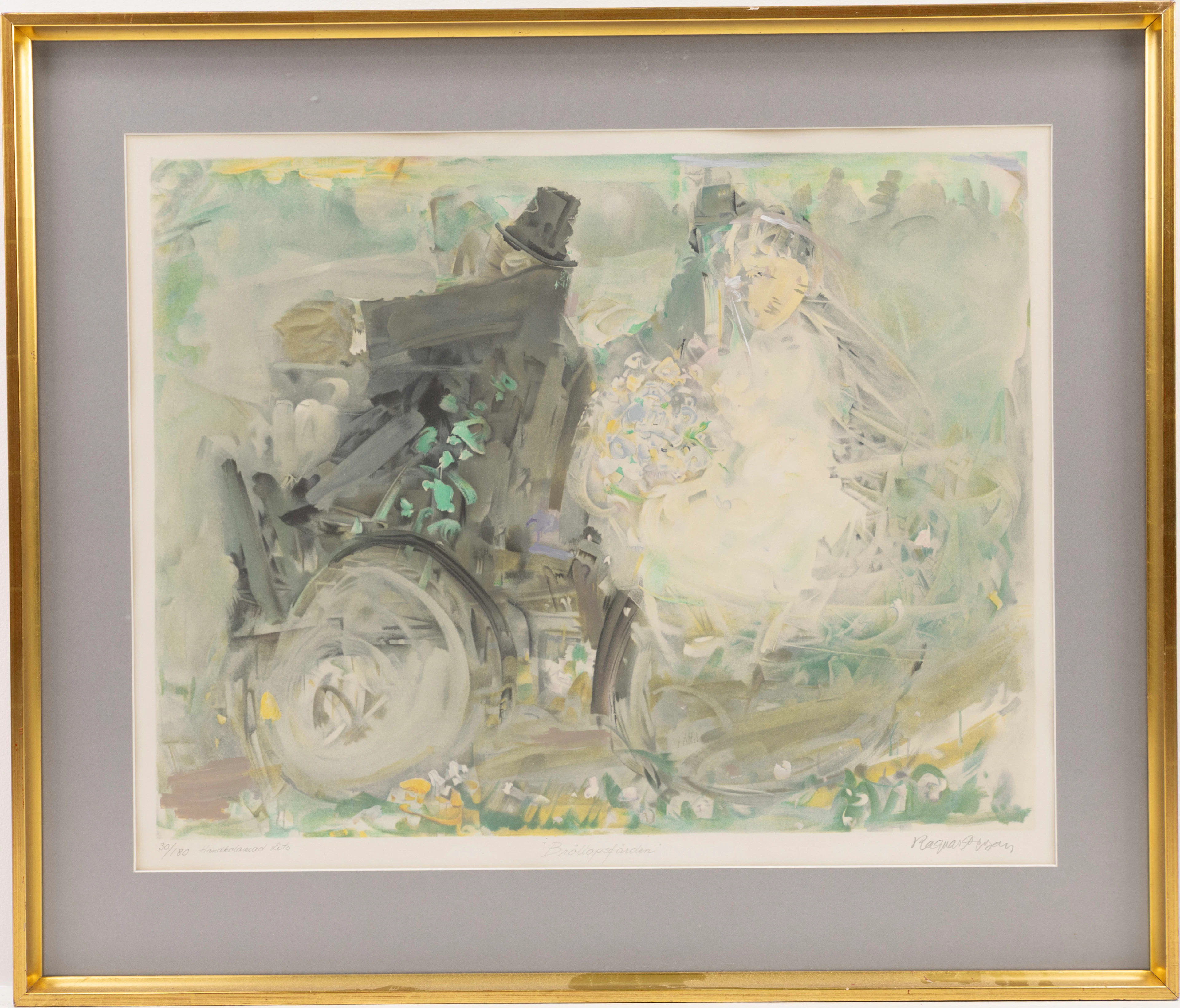 Ragnar Persson, handkolorerad litografi, 30/180, signerad, 85 x 72 cm