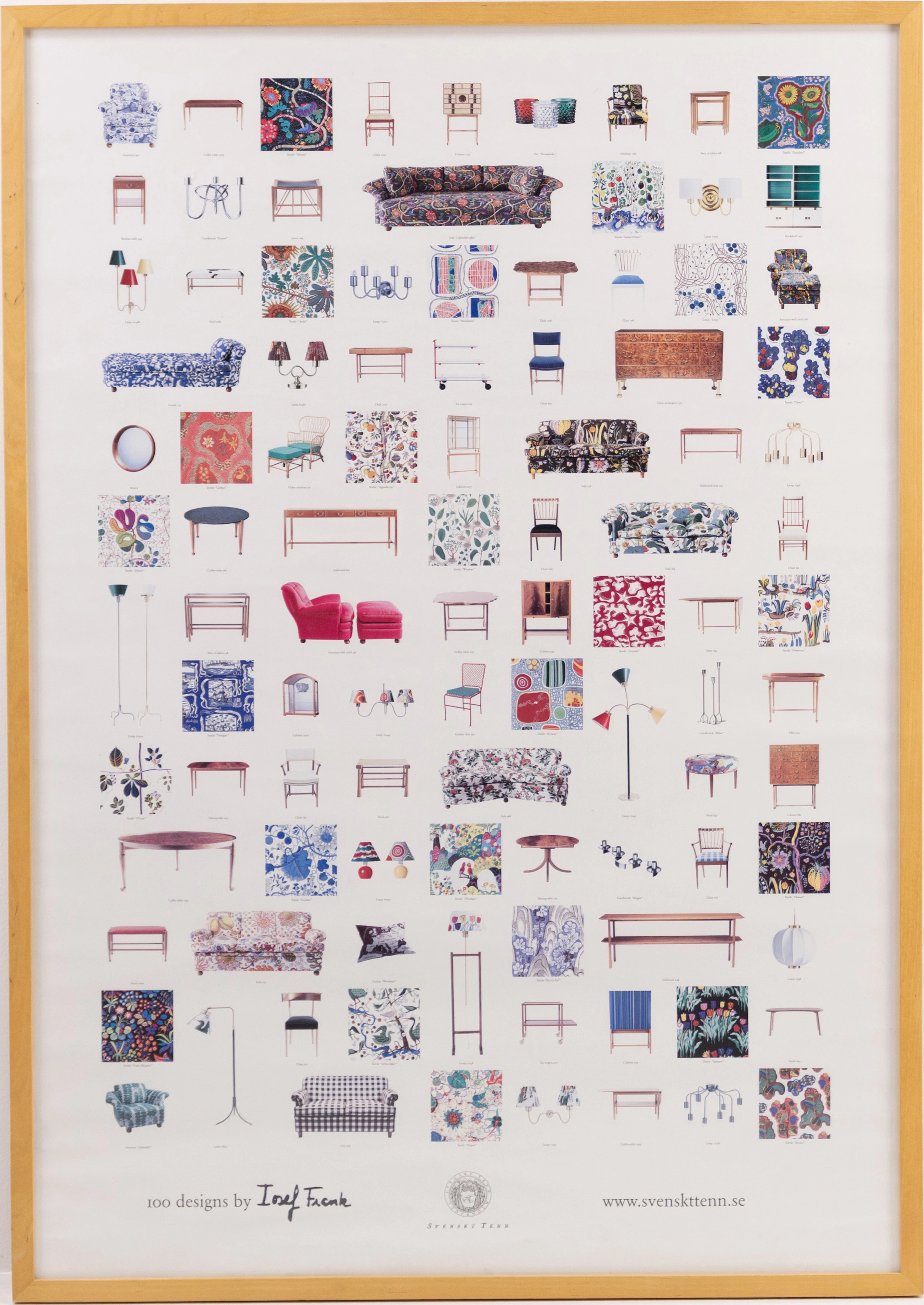 Affisch, "100 designs by Josef Frank", 72x103 cm