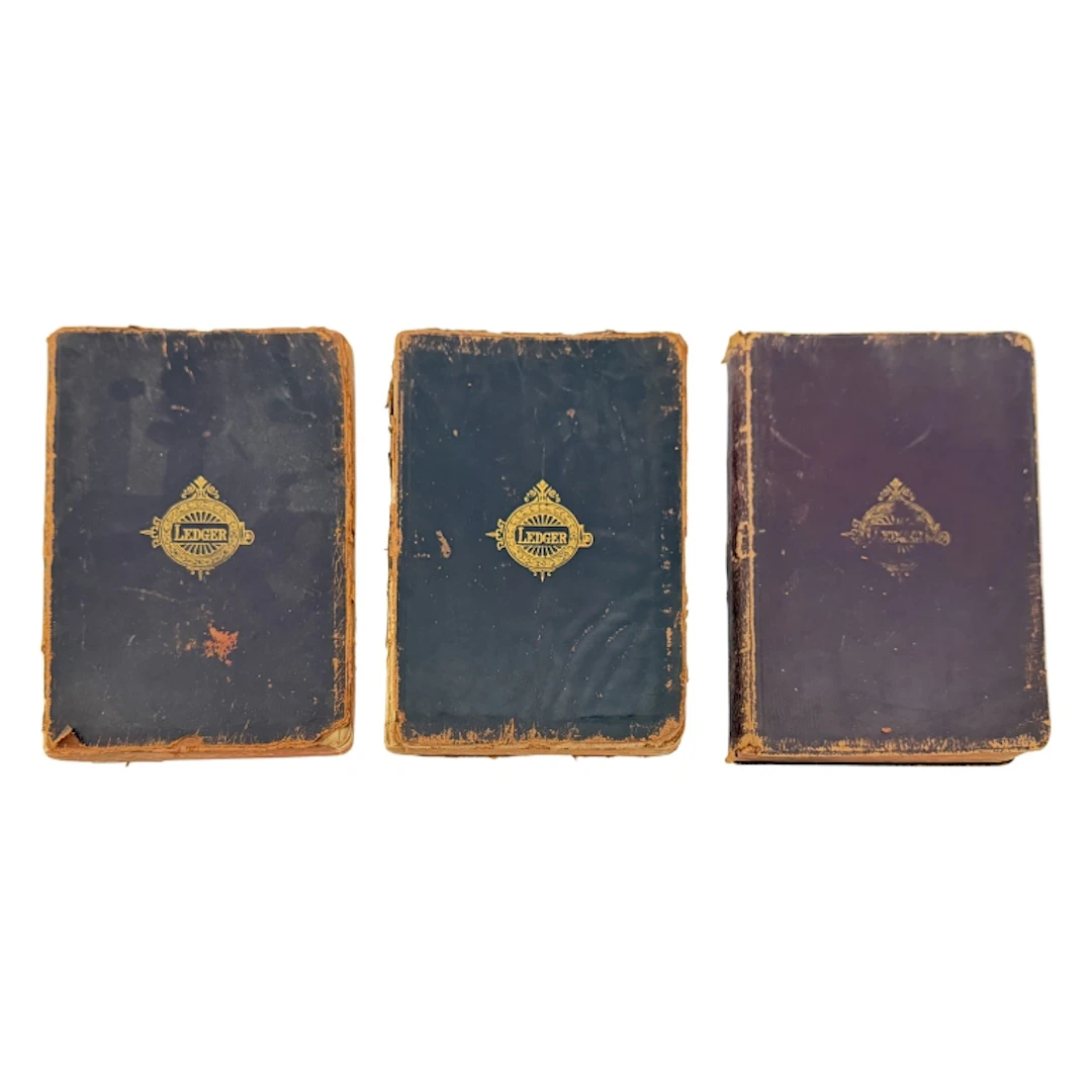 Antique American Leather Account Ledgers