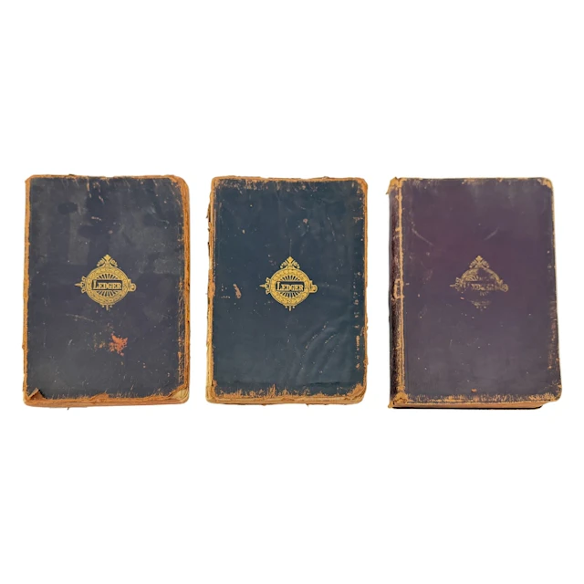 Antique American Leather Account Ledgers