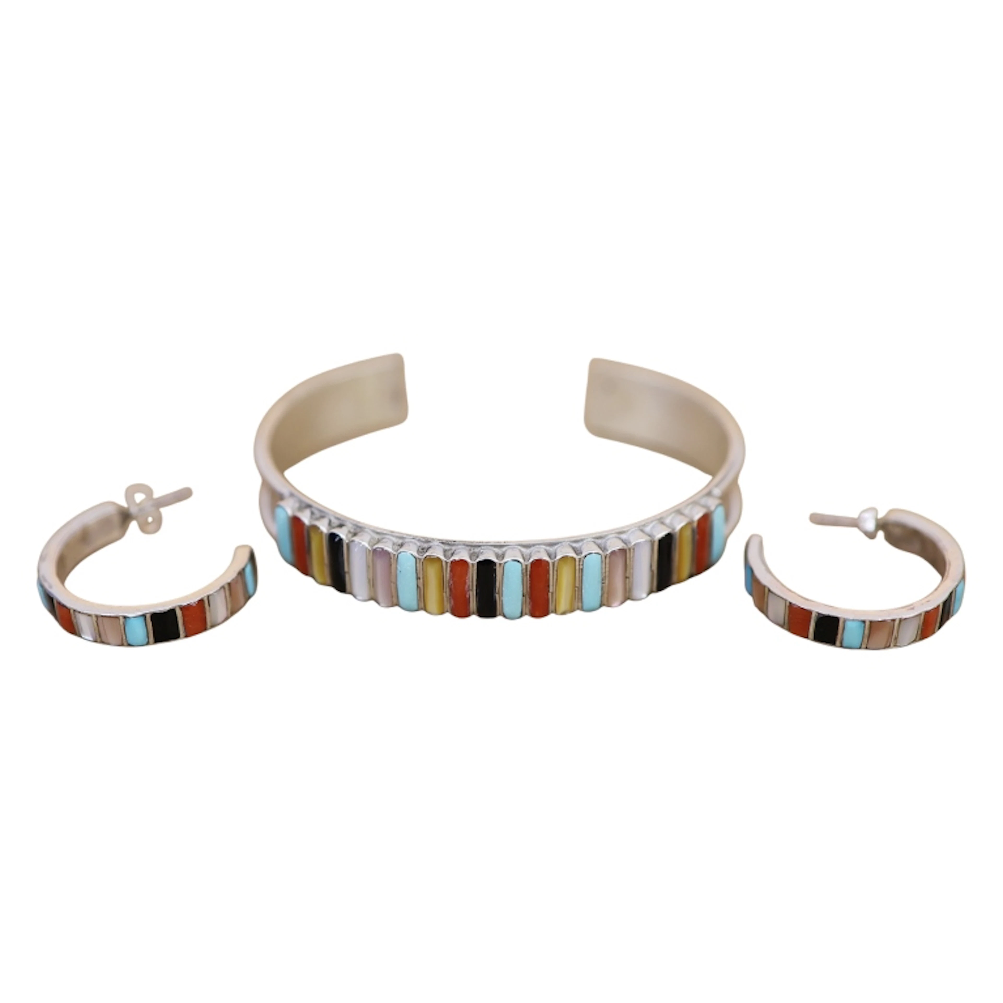 Linda Shelandewa Zuni Multi Stone Inlay Jewelry