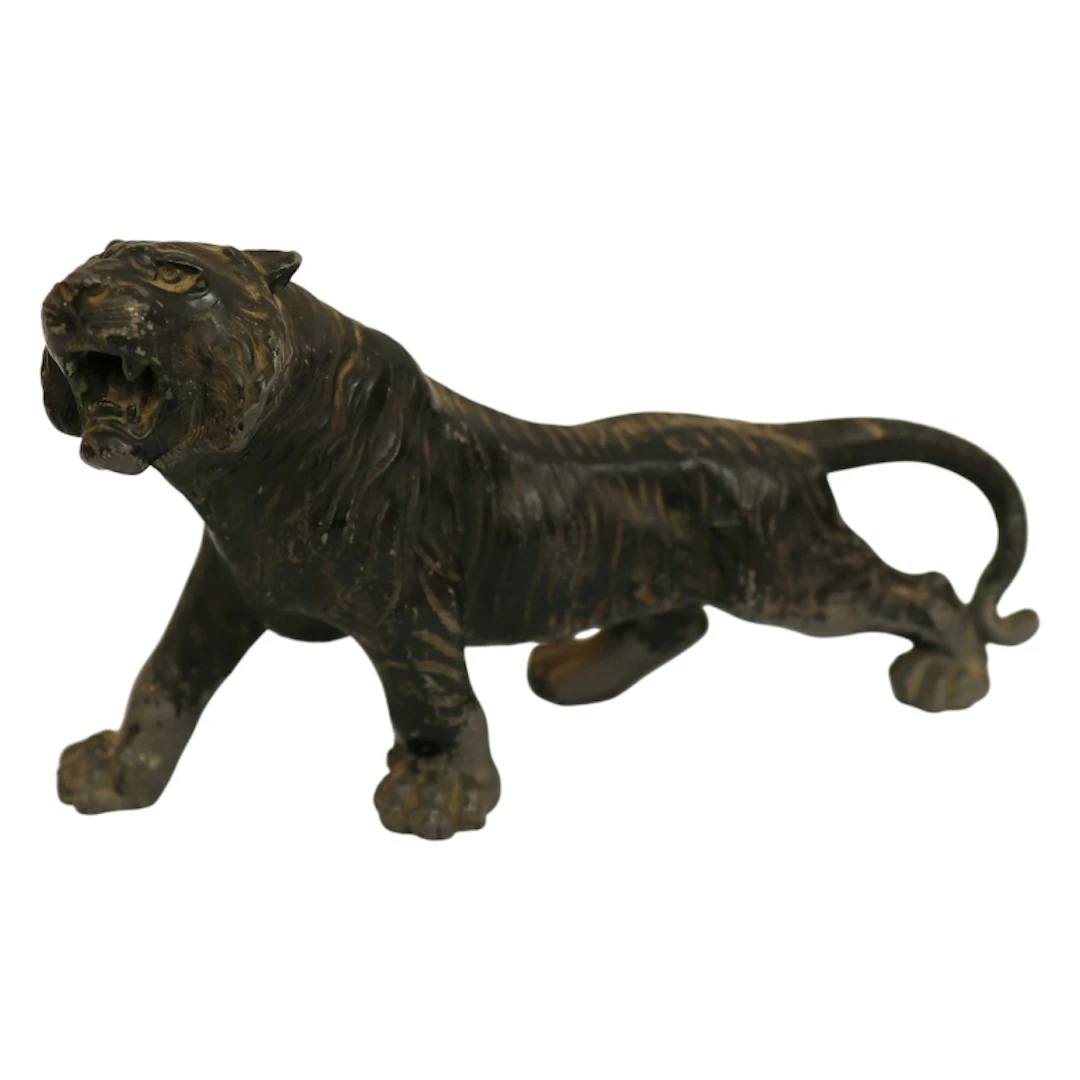 Bronzed Metal Art Deco Tiger Sculpture