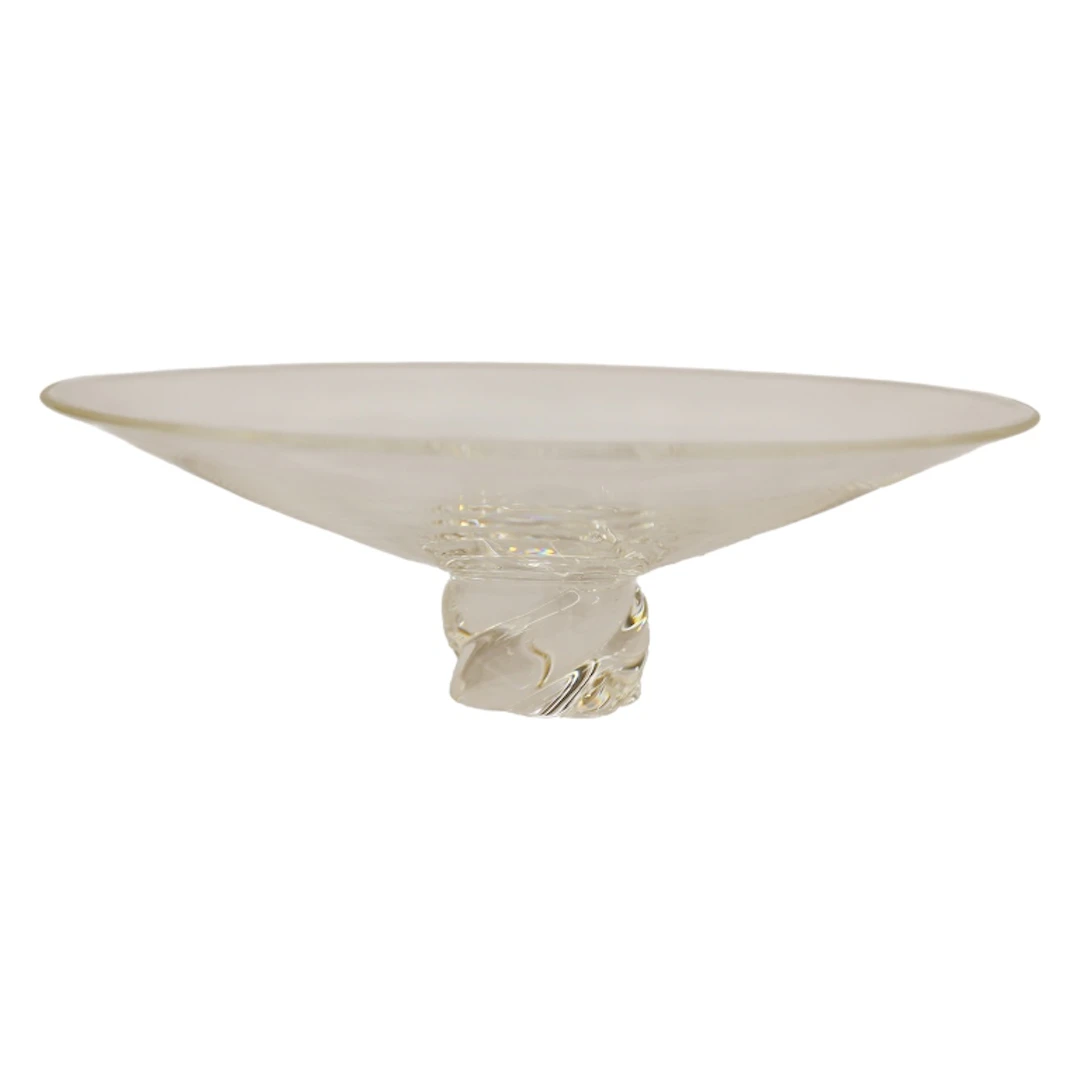 Steuben Crystal Swirl Pedestal Bowl / Tazza