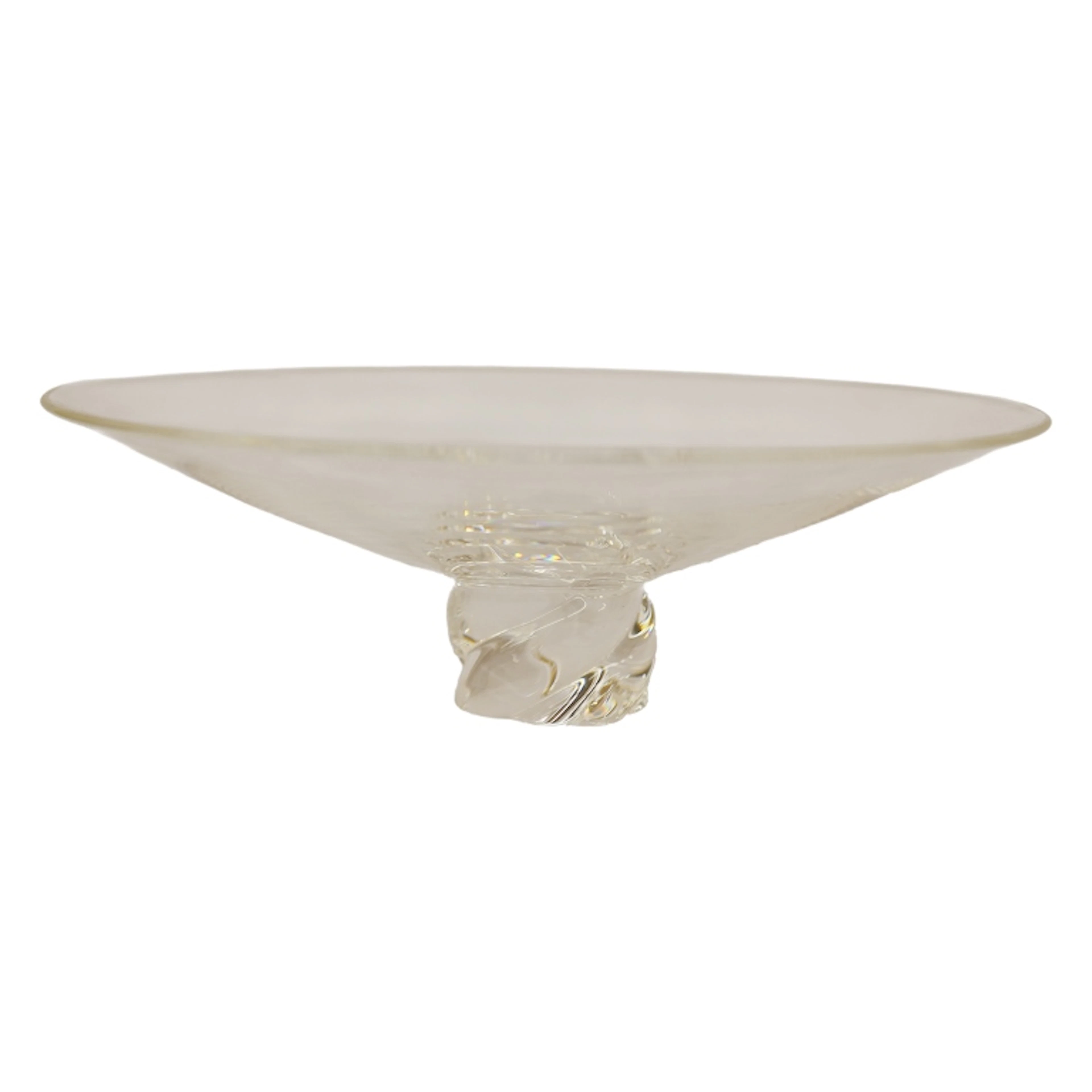Steuben Crystal Swirl Pedestal Bowl / Tazza
