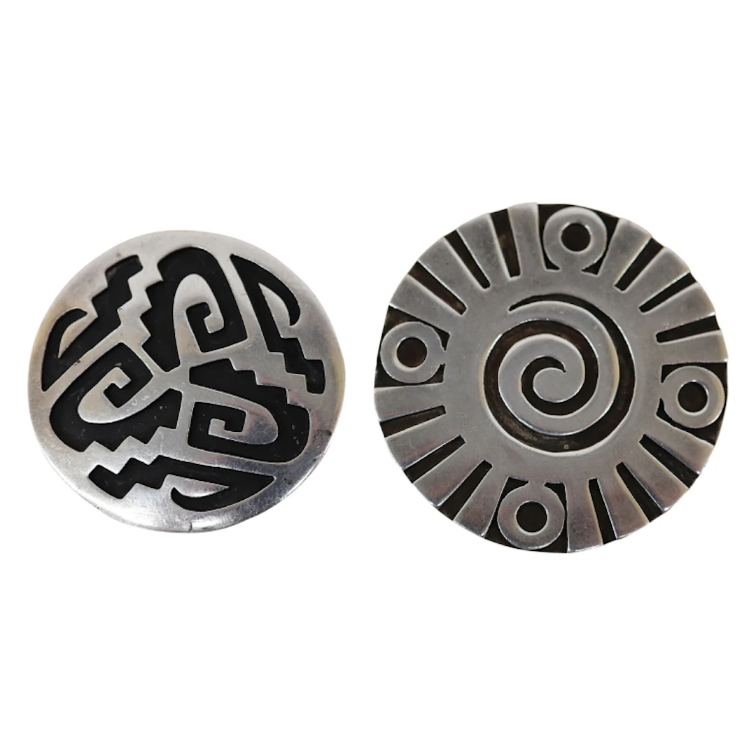 Sterling Taxco Mexico Brooch Two Piece Pendant Lot