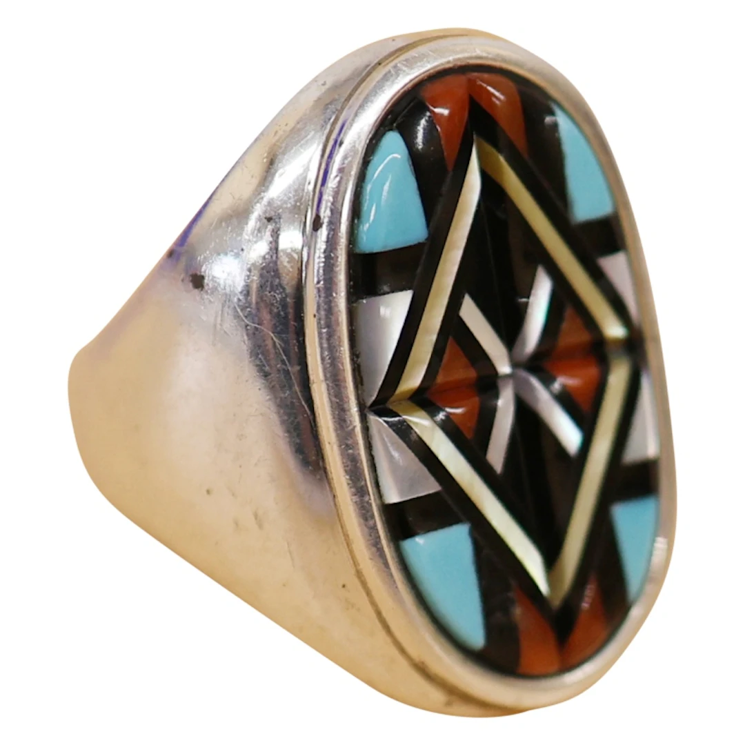 Yelmo Natachu Zuni Sterling Multistone Inlay Ring