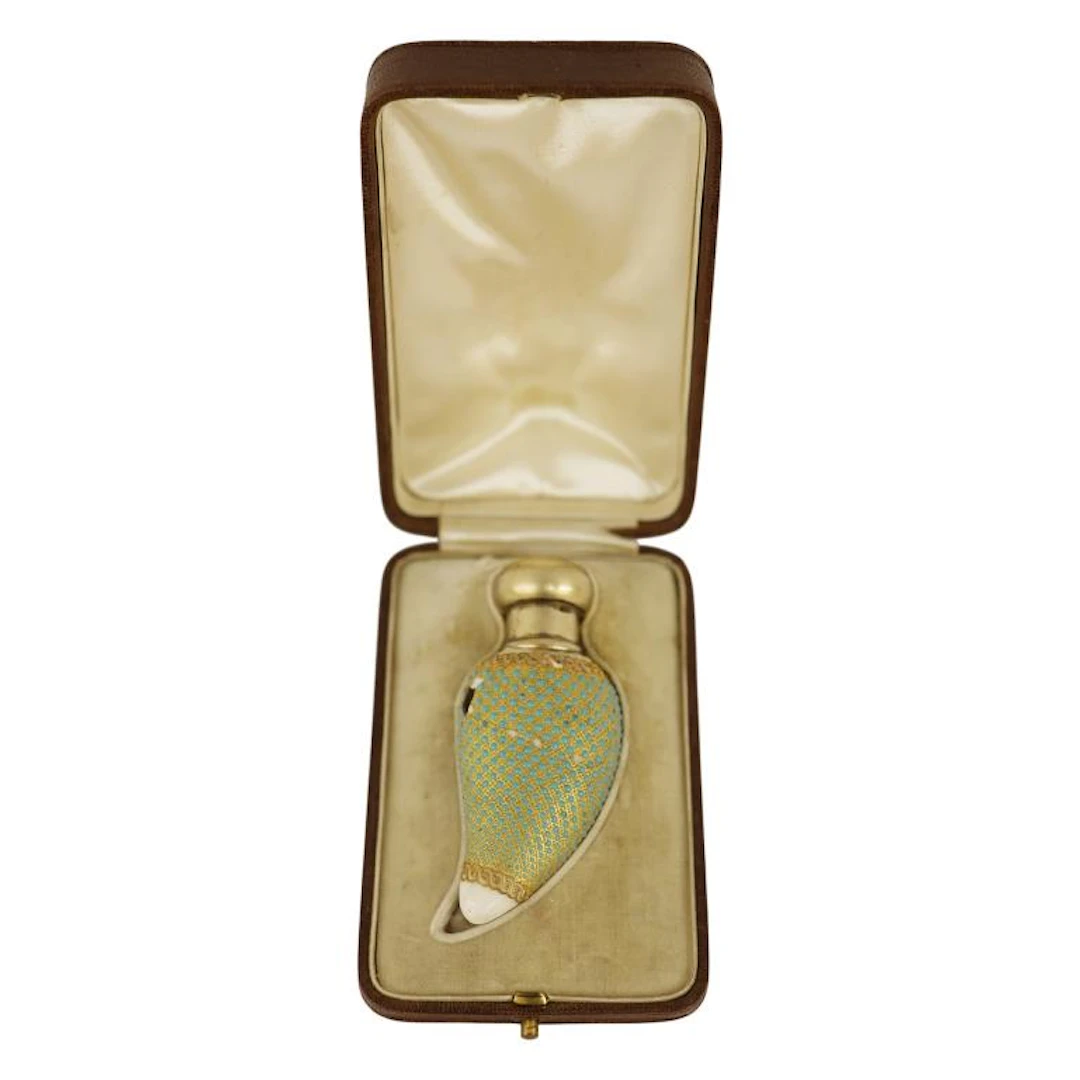 Victorian Jeweled Coalport Porcelain Scent Bottle