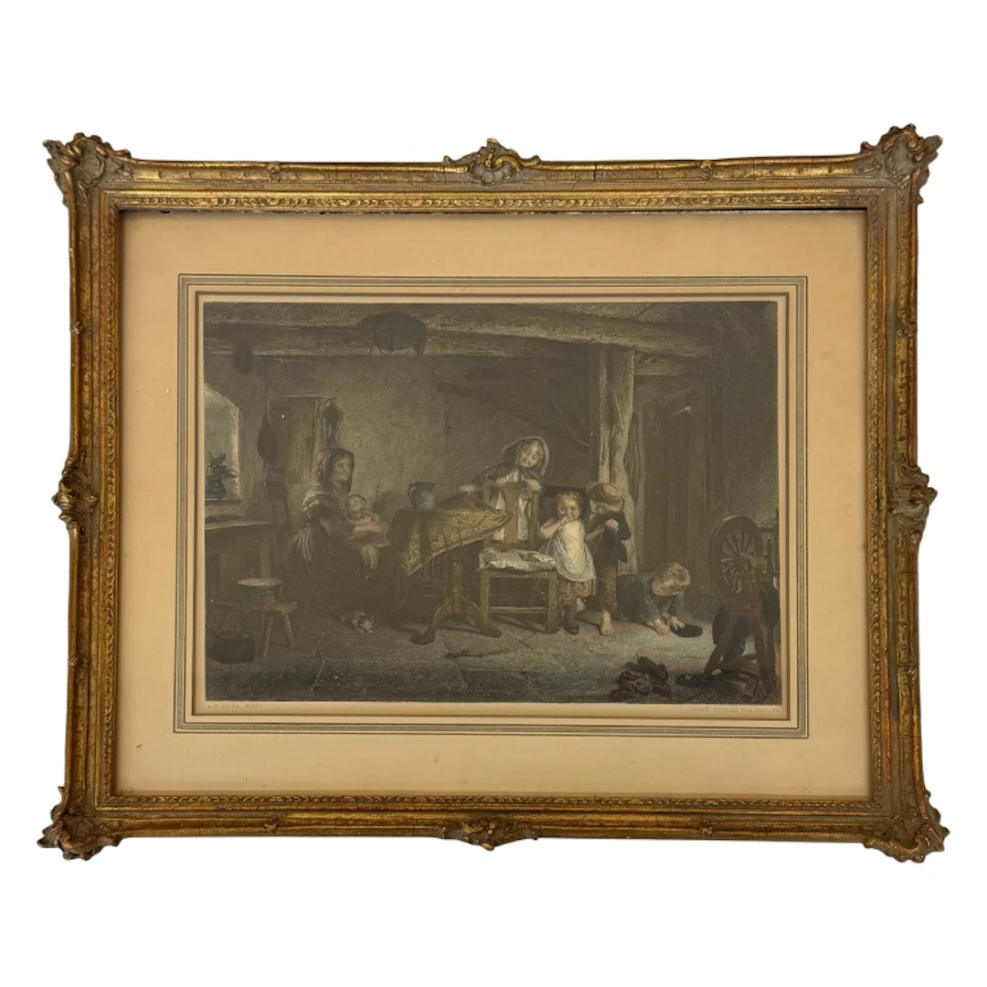 A. H. Burr - 19th C Steel Engraving "Playmates"