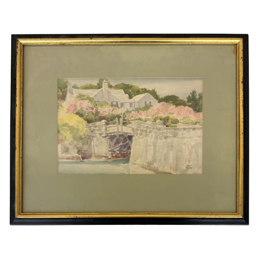 Adolph Treidler - Somerset Bridge Watercolor Litho