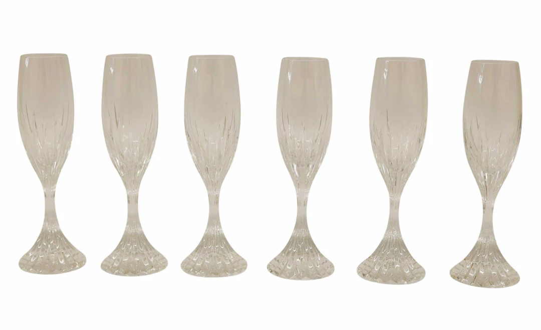 Baccarat Cut Crystal Massena Champagne Flutes