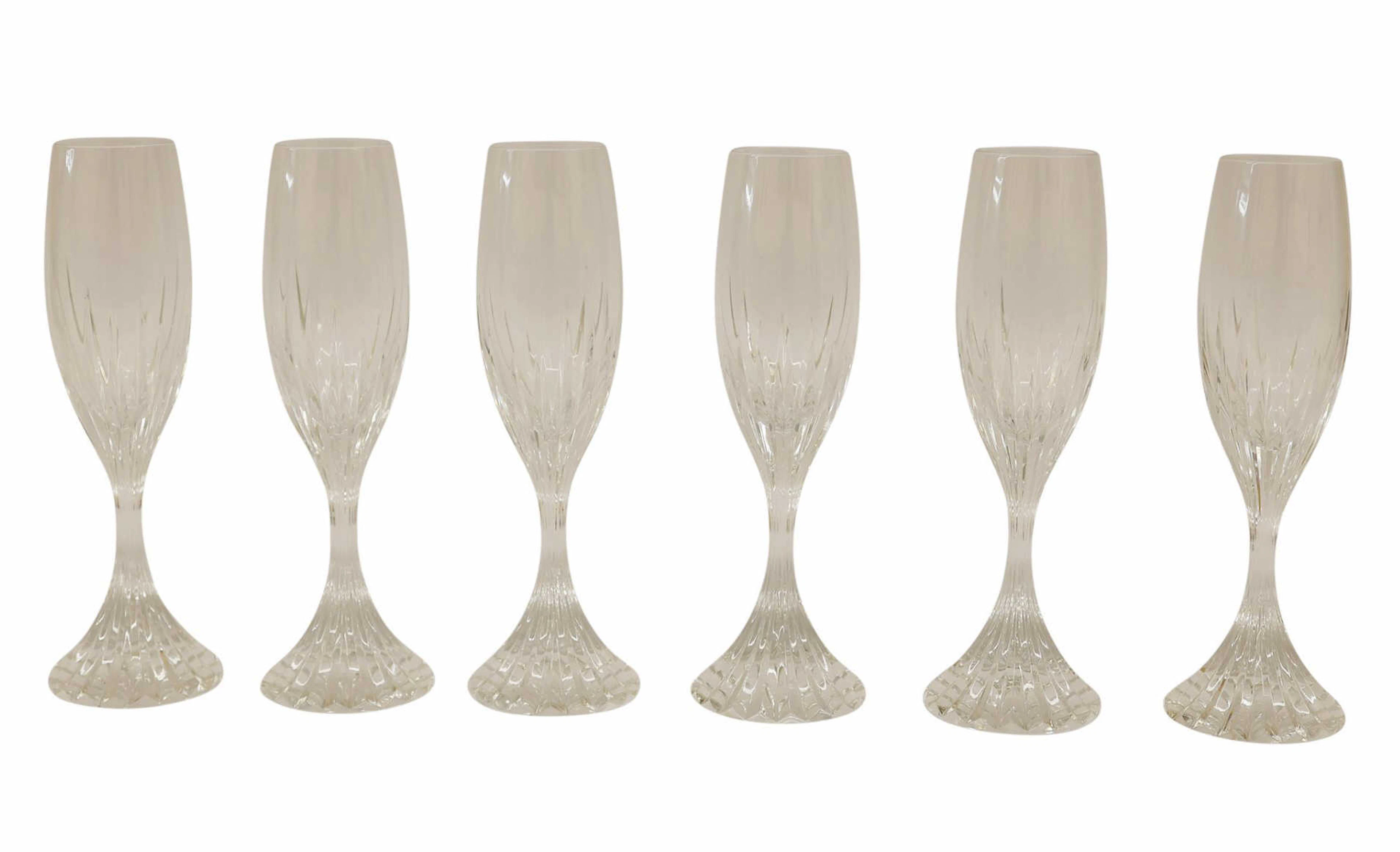 Baccarat Cut Crystal Massena Champagne Flutes
