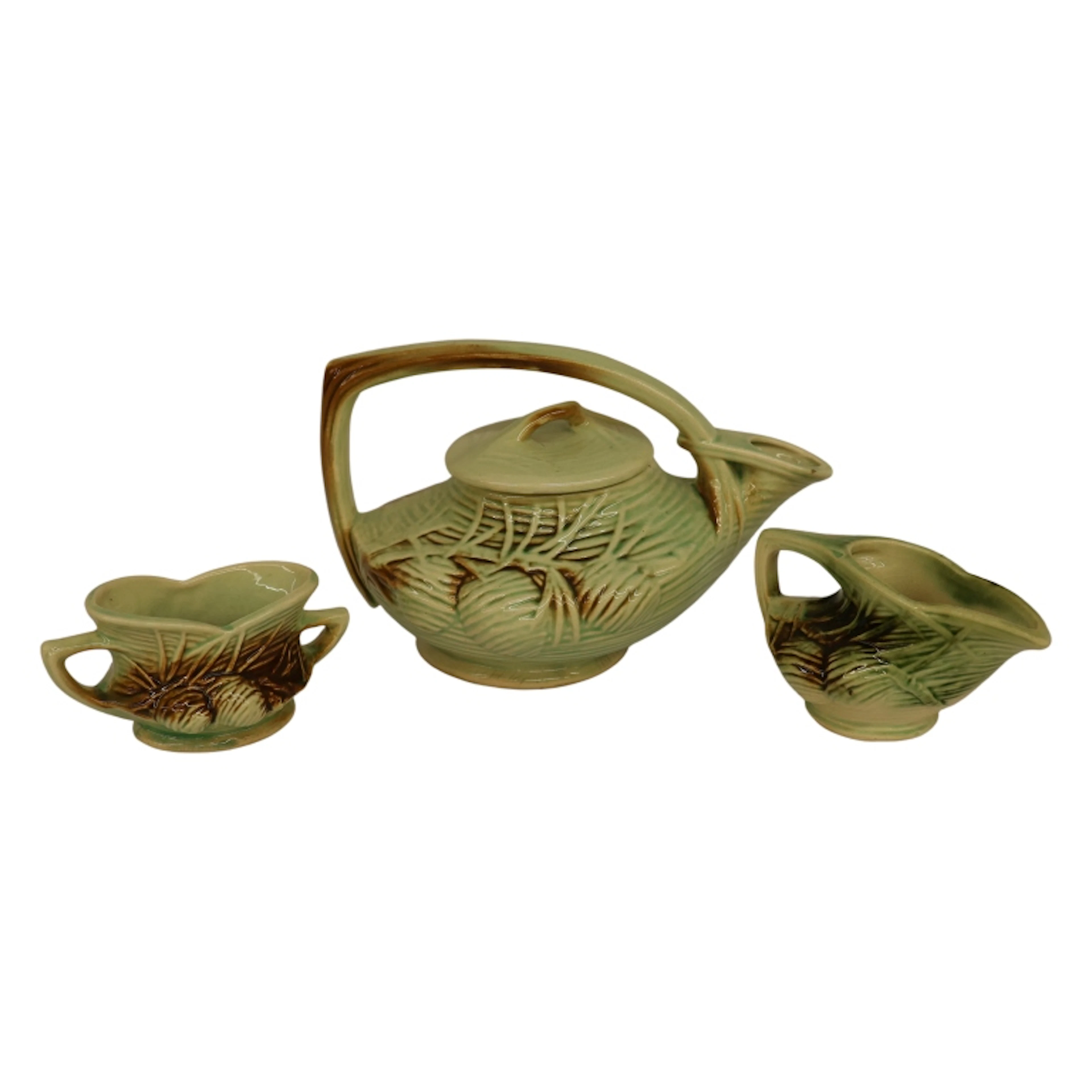 1940s McCoy Pottery Pine Cone Tea Set