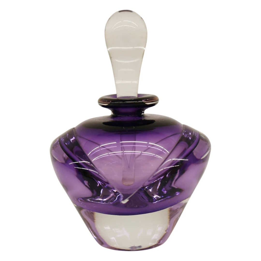 Signed Amethyst Studio Art Glass Perfume Bottle