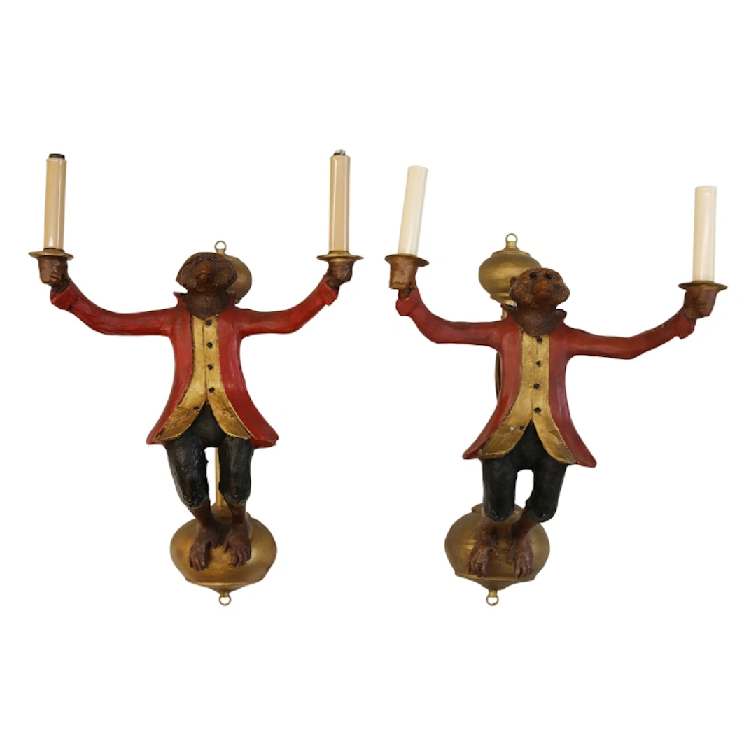 Pair of Monkey Sconces by Bill Huebbe