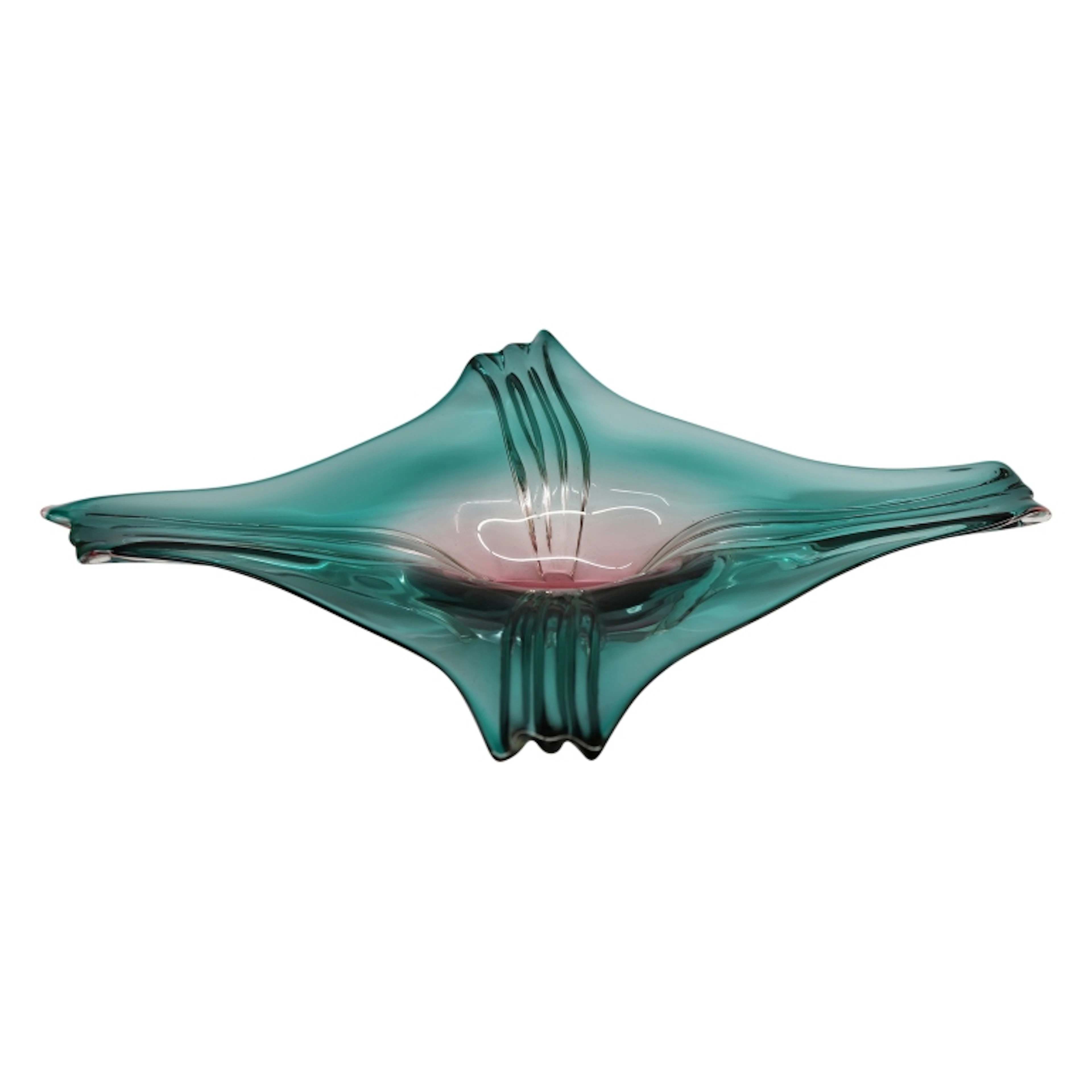 MCM Sommerso Style Art Glass Centerpiece Bowl