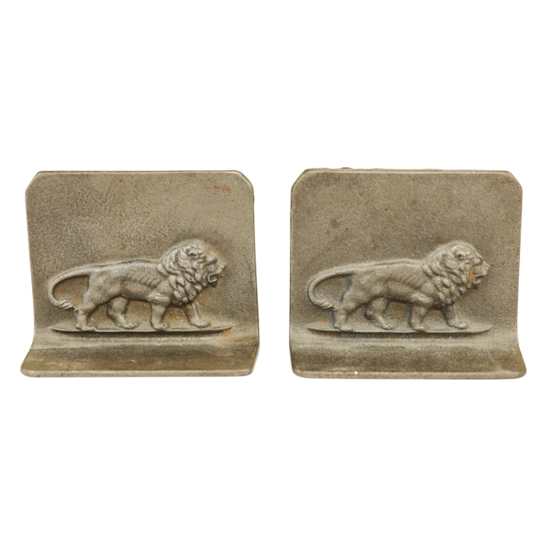 Antique Bradley & Hubbard Bronze Lion Bookends