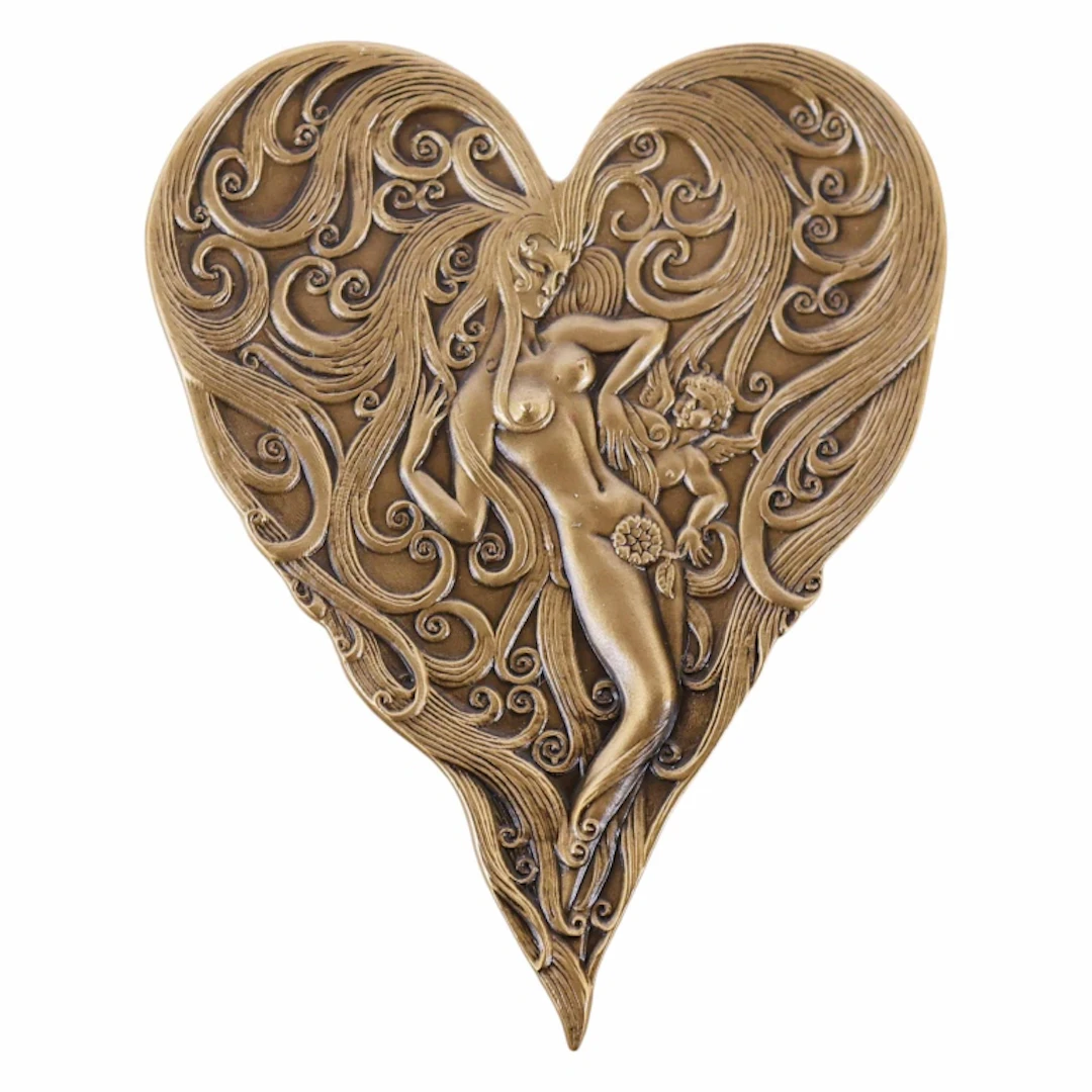 Erte Bronze 'The Heart' Medallion 71/1500