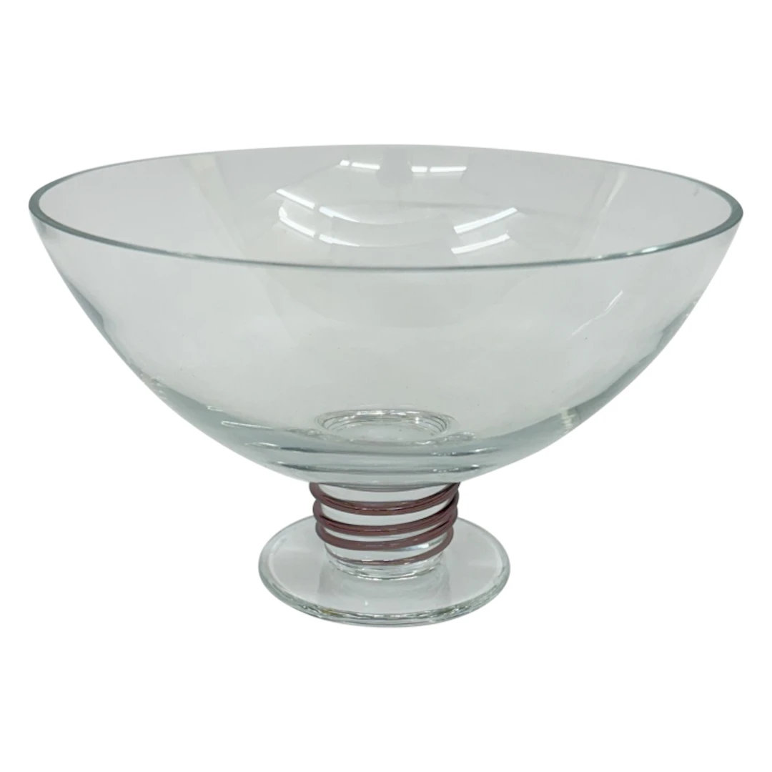 Block Crystal Glass Pedestal Bowl