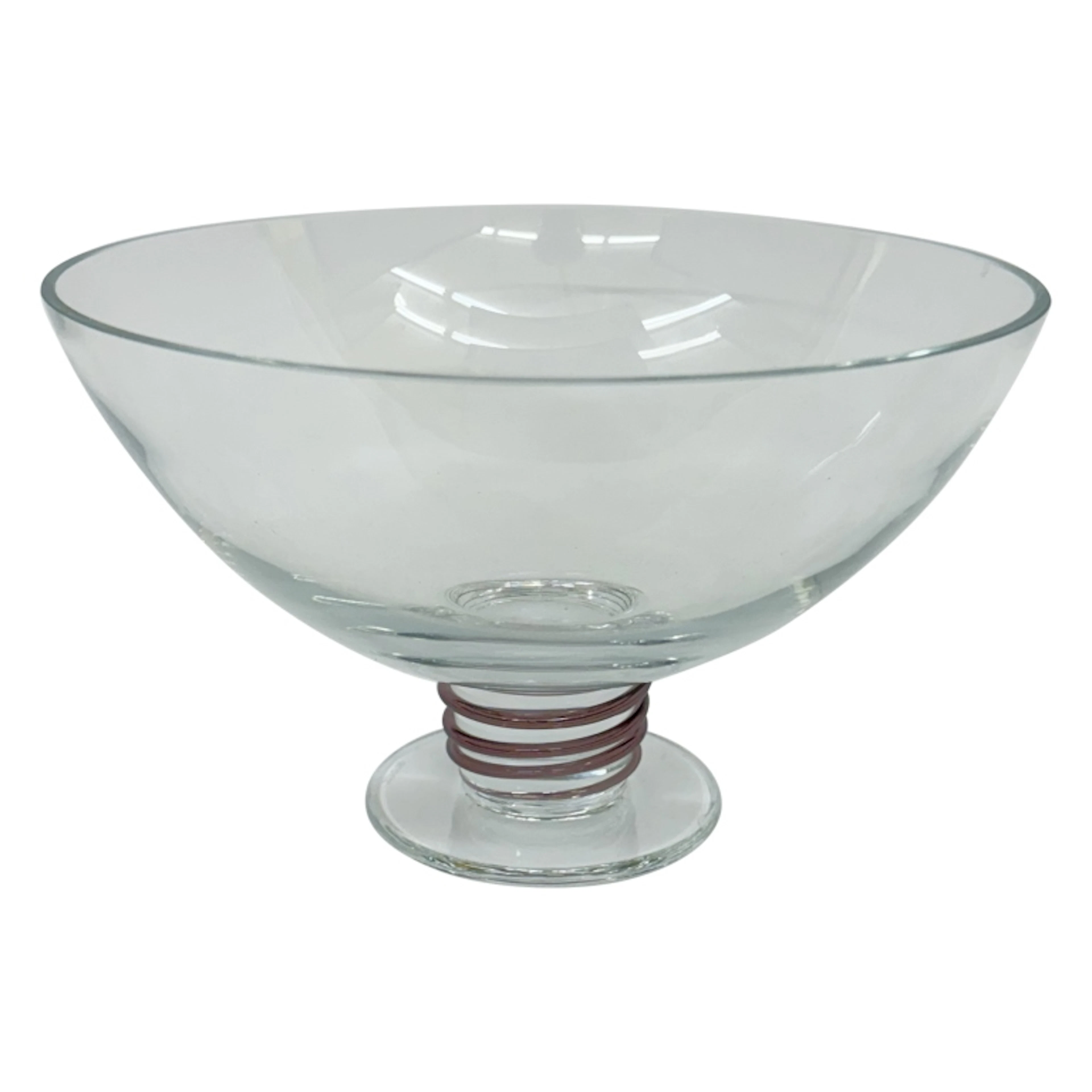 Block Crystal Glass Pedestal Bowl
