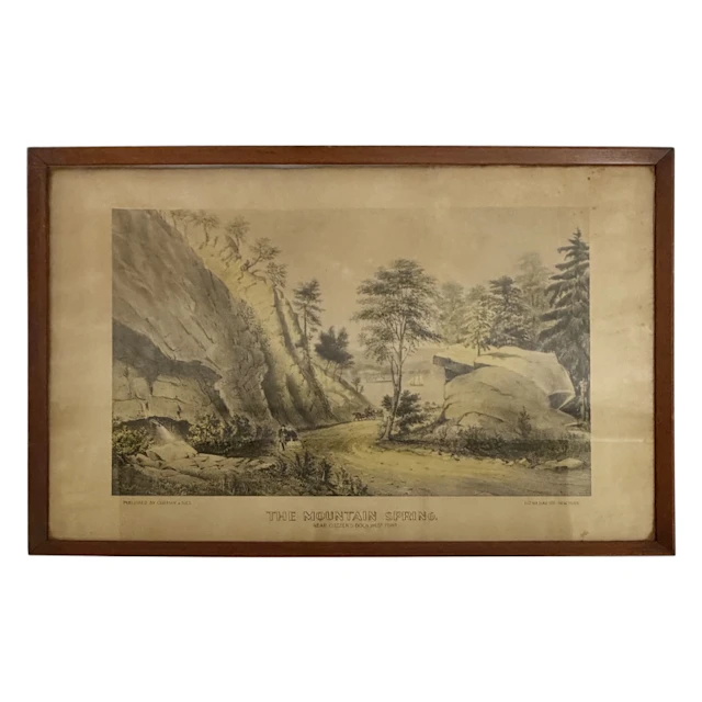 19th C. Currier & Ives - Hudson River Lithograph