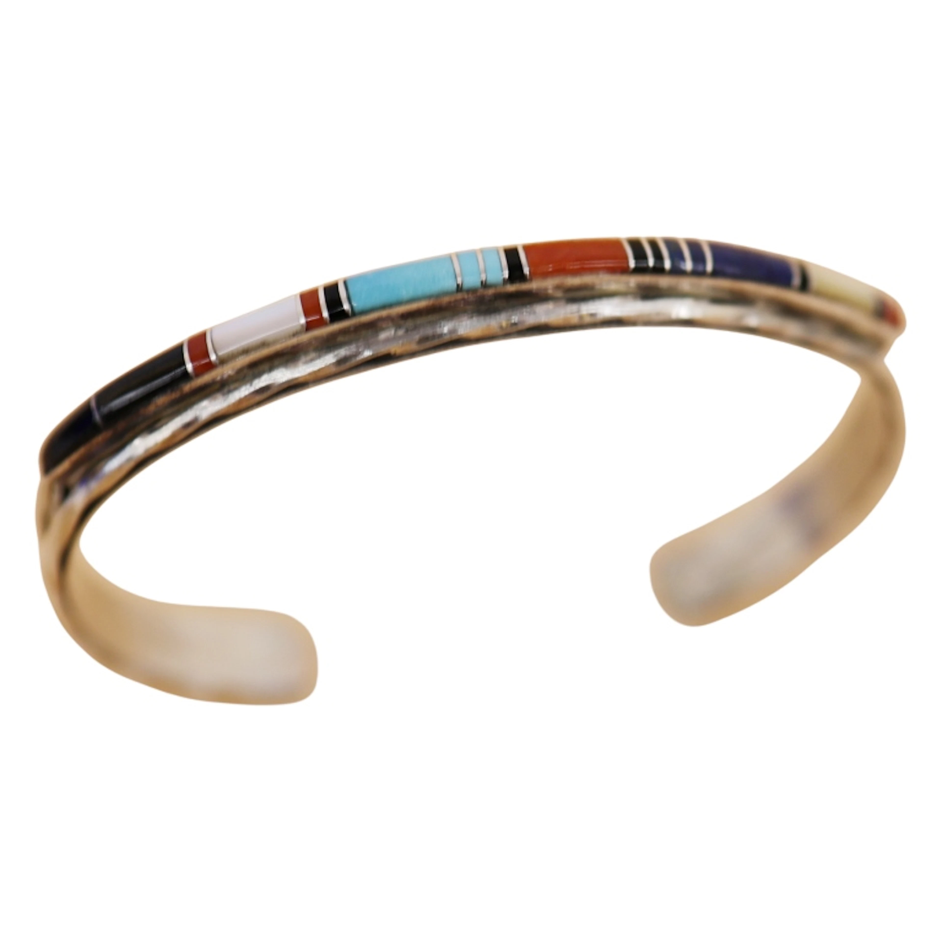 L. Bowannie Shewe Zuni Sterling Inlay Bracelet