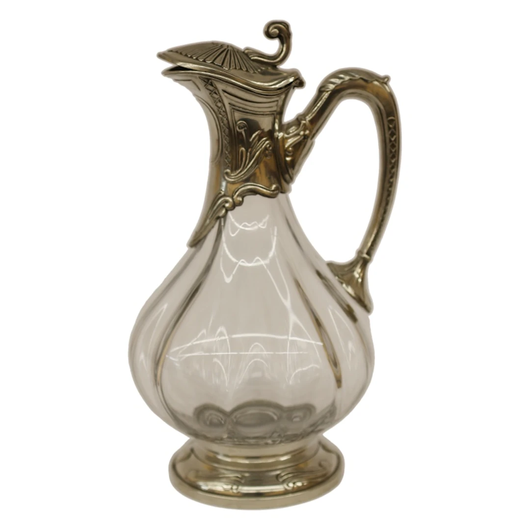 Les Etains du Manoir French Glass & Pewter Jug