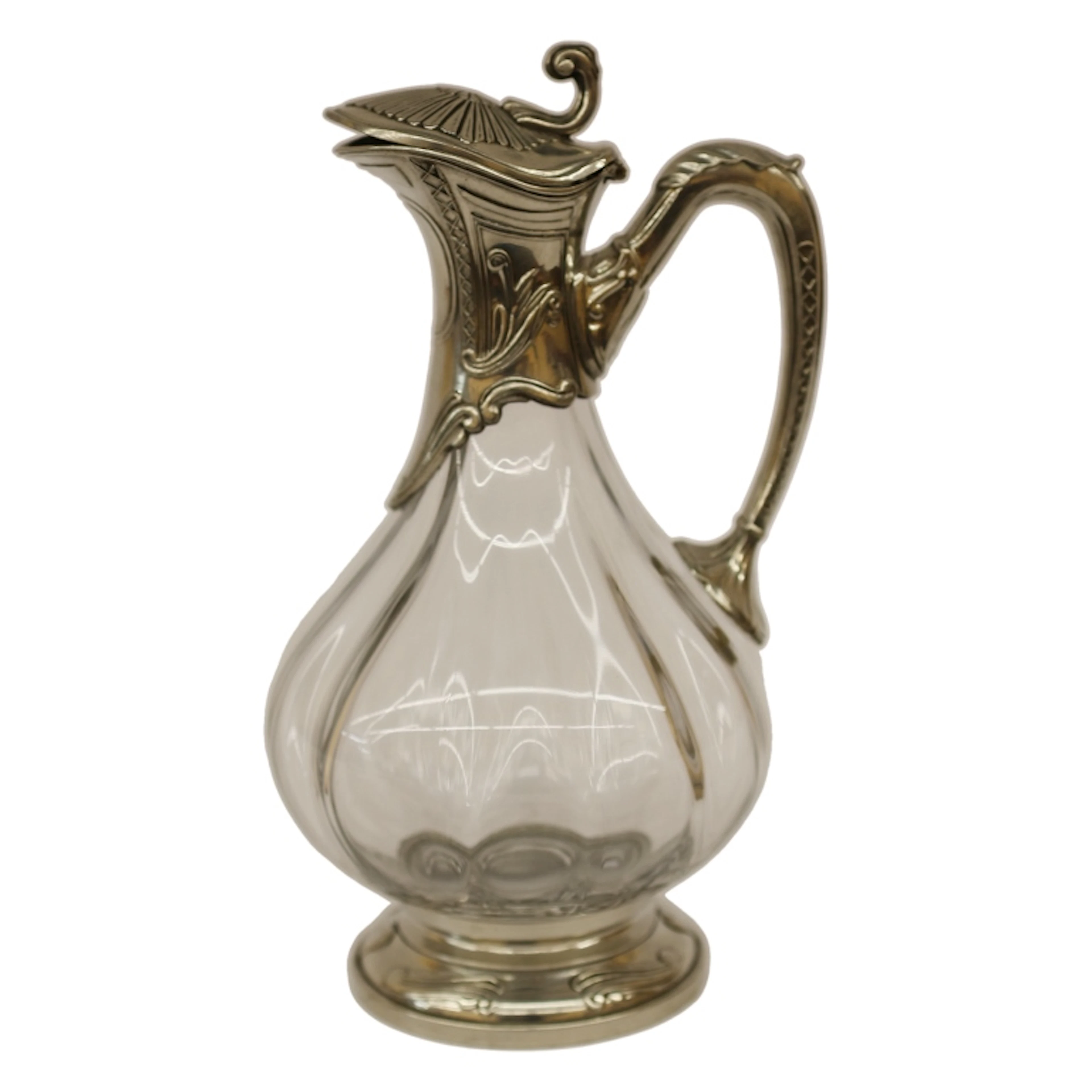Les Etains du Manoir French Glass & Pewter Jug