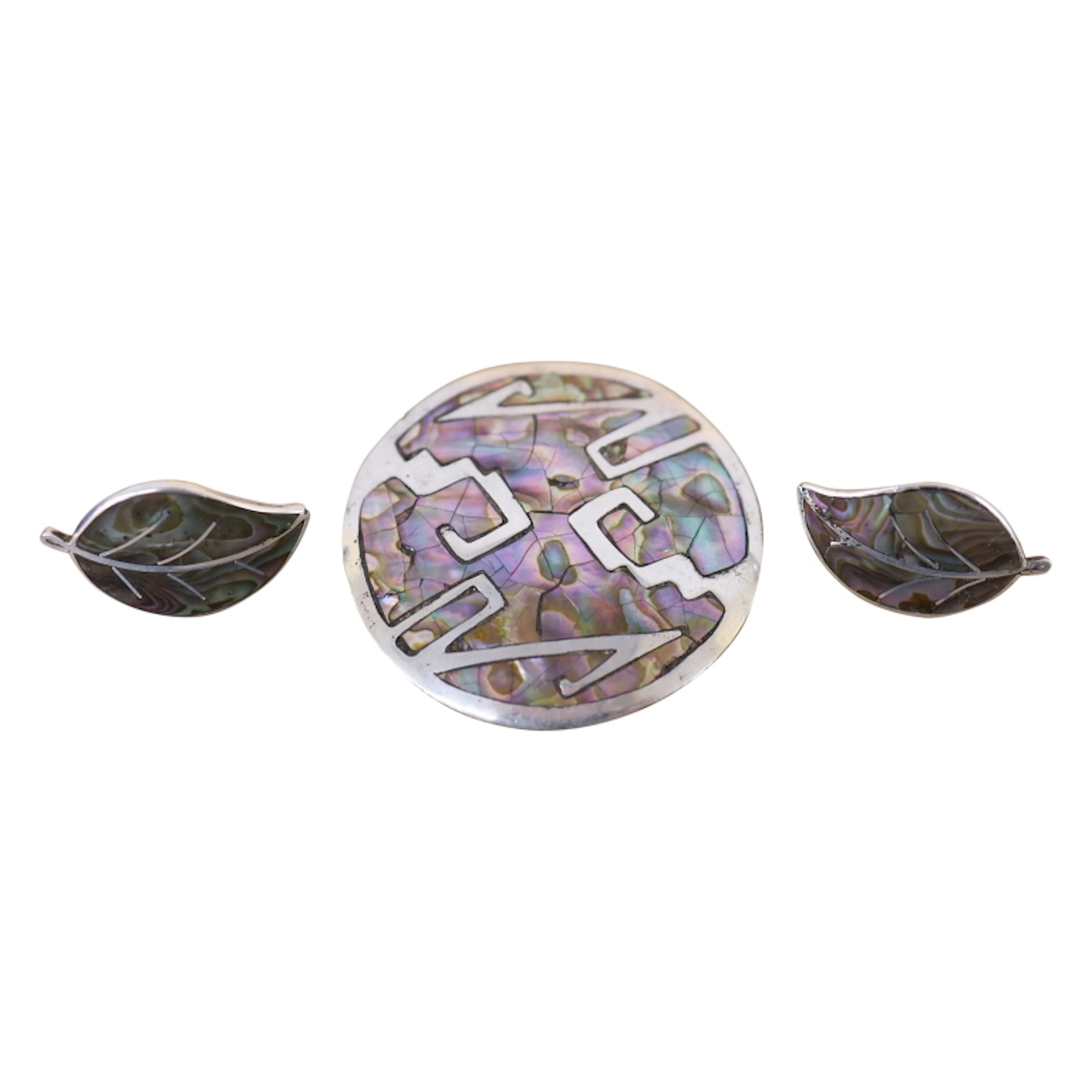 Sterling Inlaid Abalone Jewelry Lot - Mexico