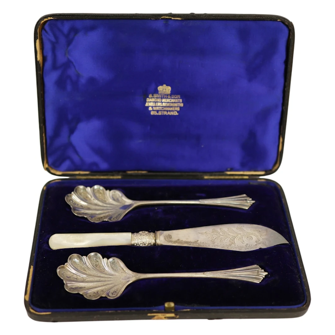Victorian Silver-Plated Flatware Serving Set