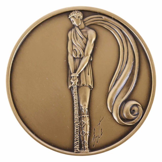Erte 'Bonds of Love' Bronze Medallion 66/1500