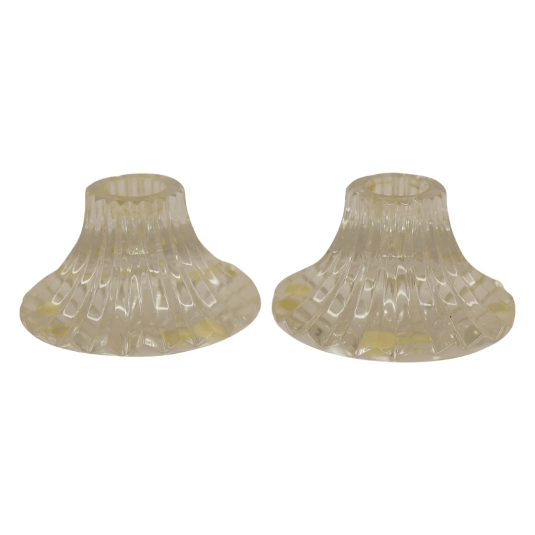 Baccarat Cut Crystal Massena Short Candlesticks