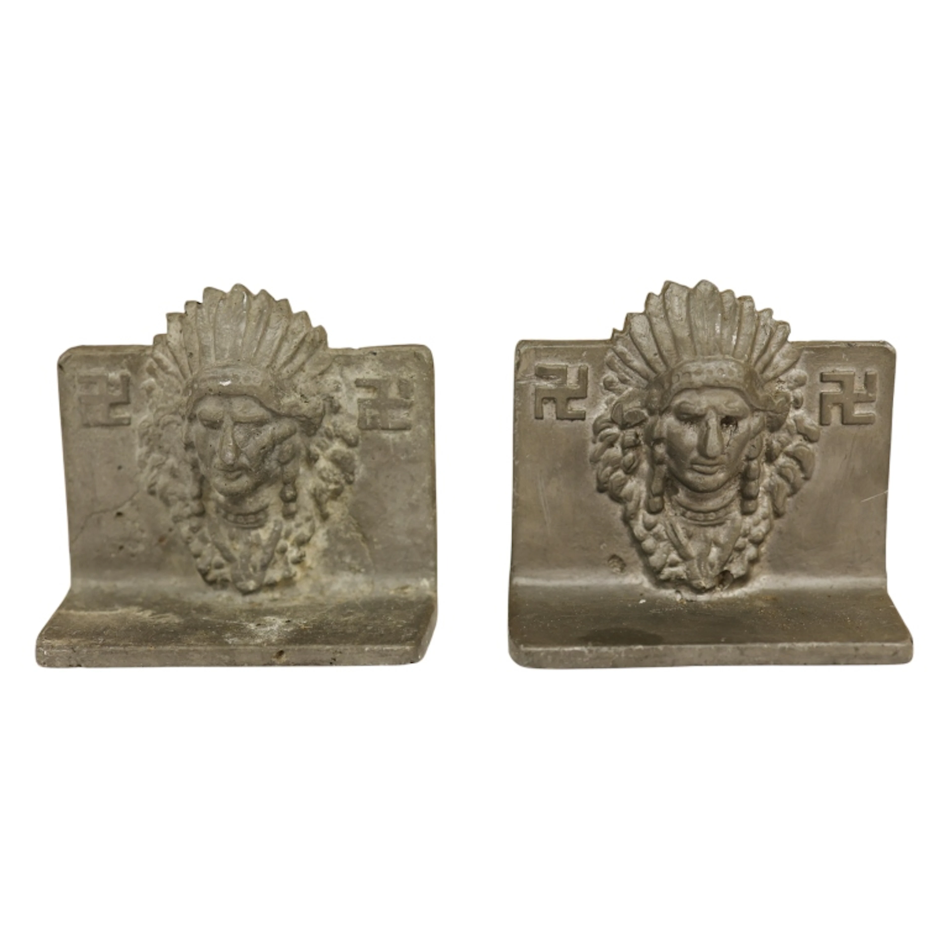 Art Deco Native American Whirling Logs Bookends