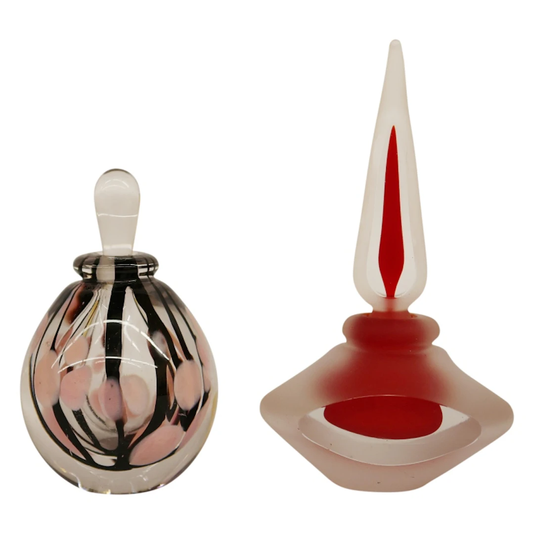 Two Studio Art Glass Perfume Bottles