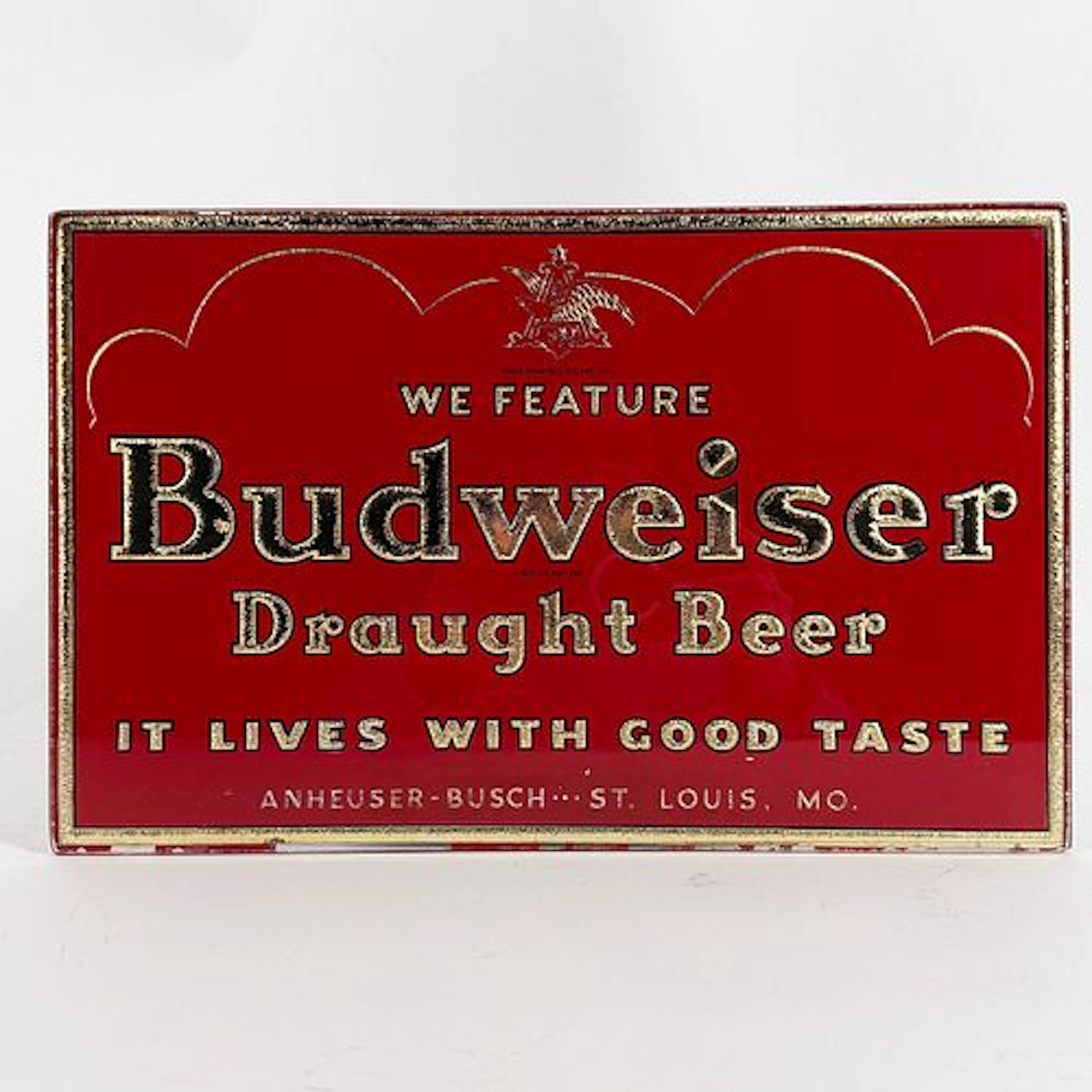 Budweiser Draught Beer Raymond M Price ROG Sign EXCELLENT