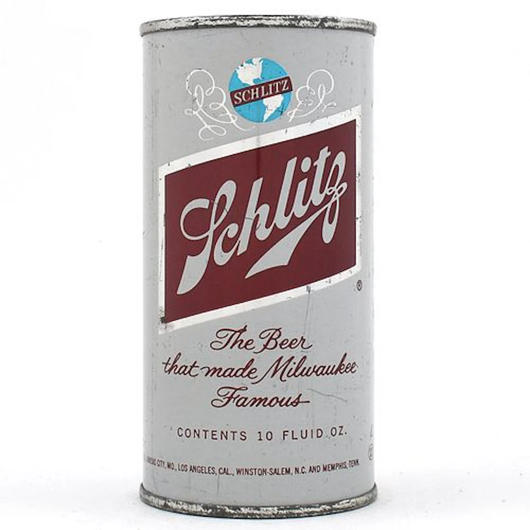 Schlitz Beer 10 Ounce Flat Top MILWAUKEE 1973 UNLISTED
