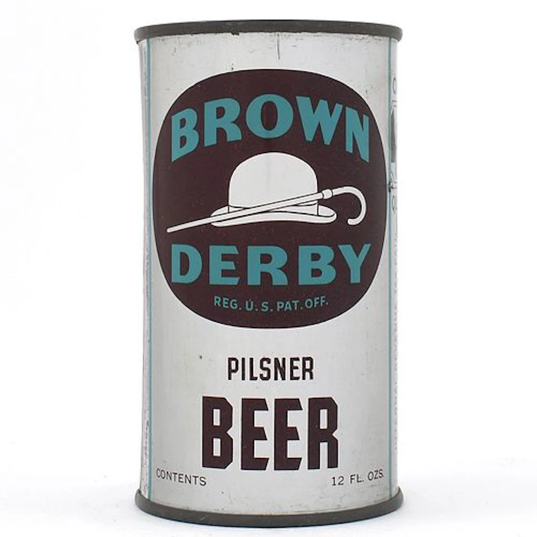 Brown Derby Pilsner Beer Instructional Flat Top RAINIER 42-18 OI 132 EXCELLENT